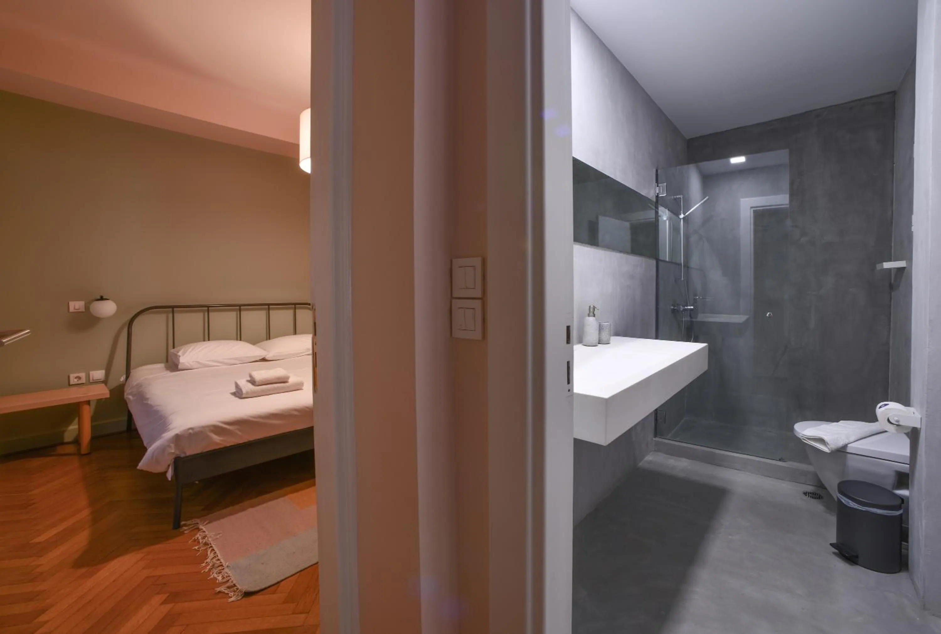 Shower, Bed in Kolonaki Boutique Apartments by Olala Homes