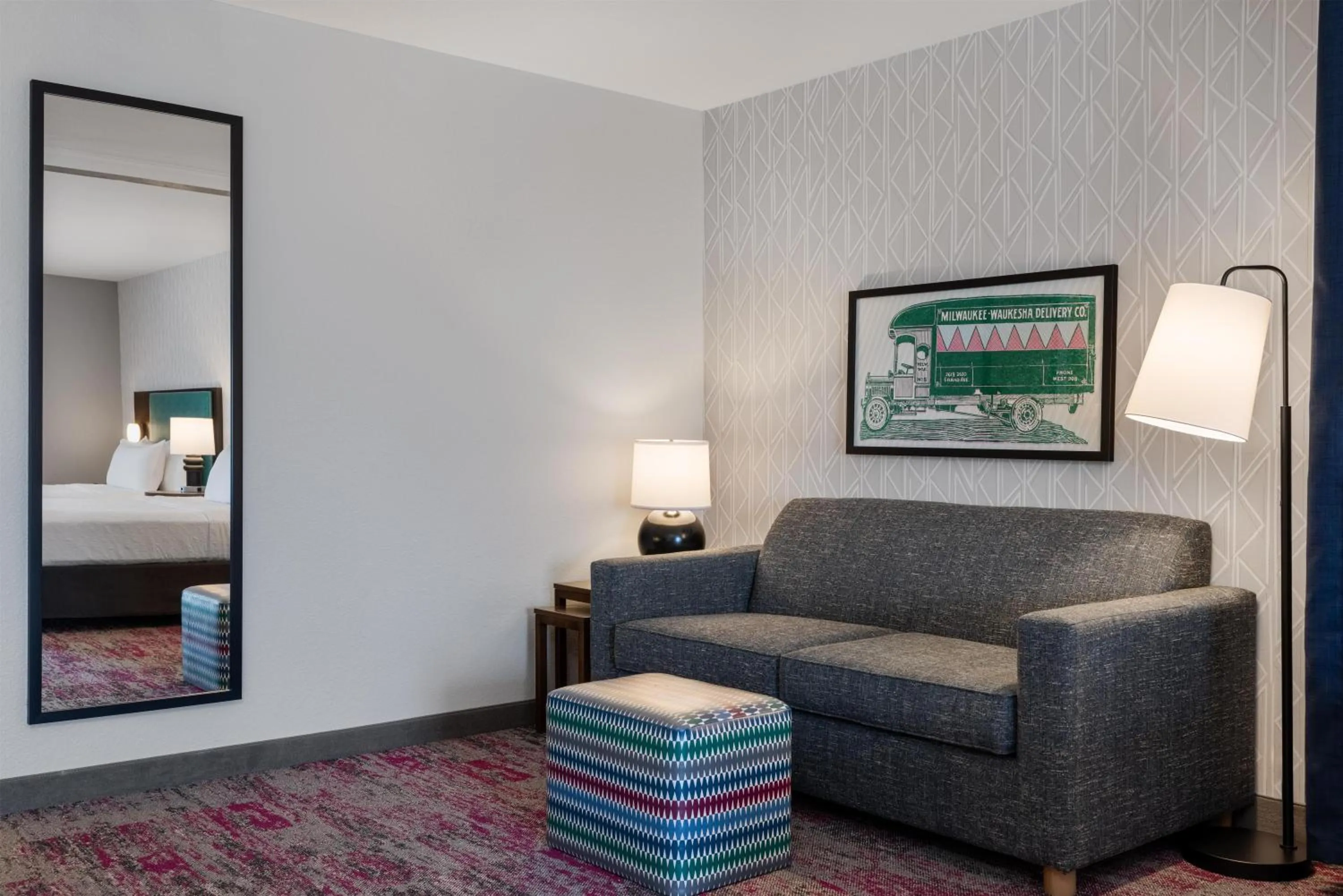 Bed in Home2 Suites by Hilton Milwaukee Brookfield