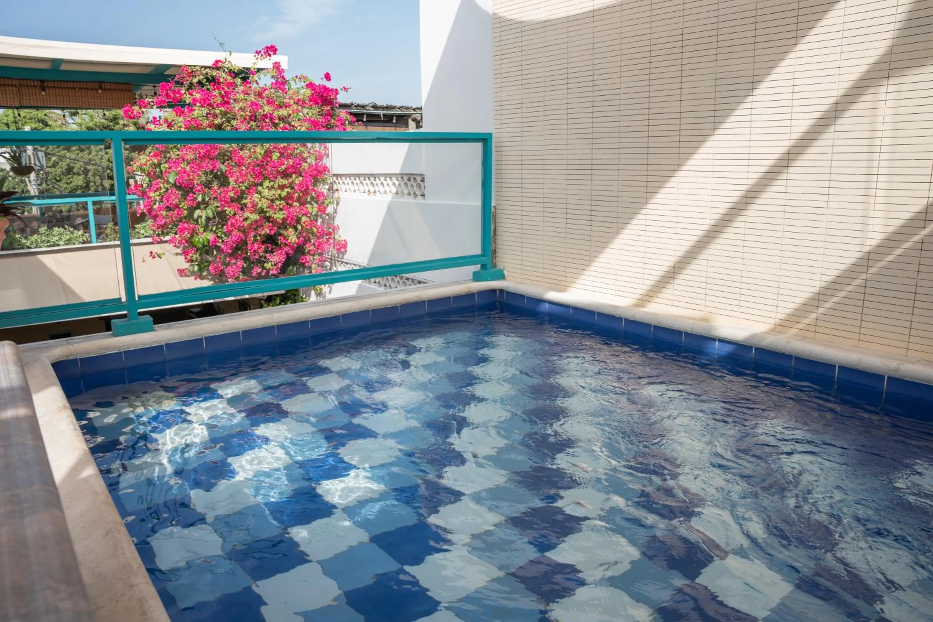 Pool view in Posada La Fe