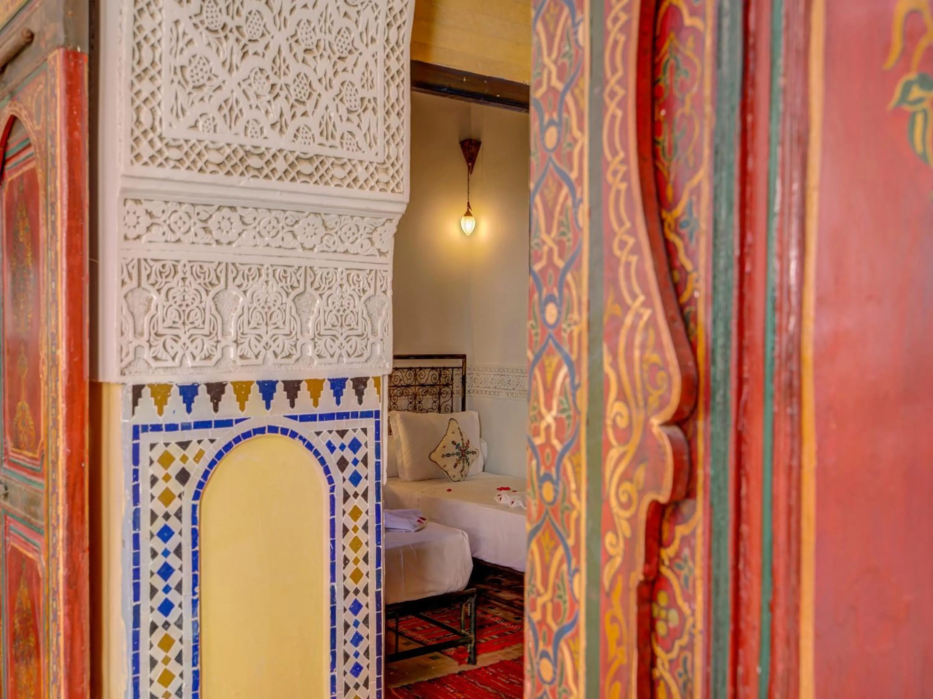 Decorative detail, Bed in Palais Tinmel Marrakech