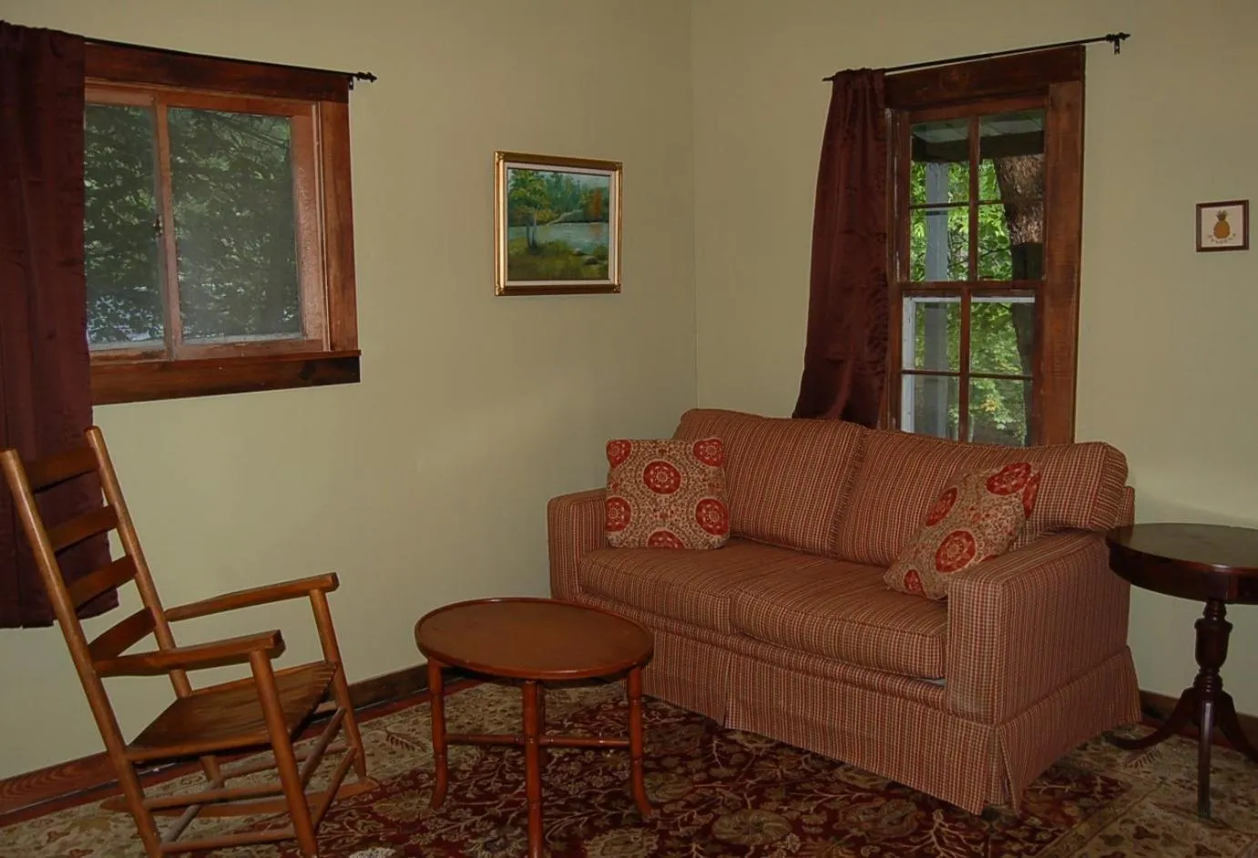 Seating area in The Cabins at Healing Springs