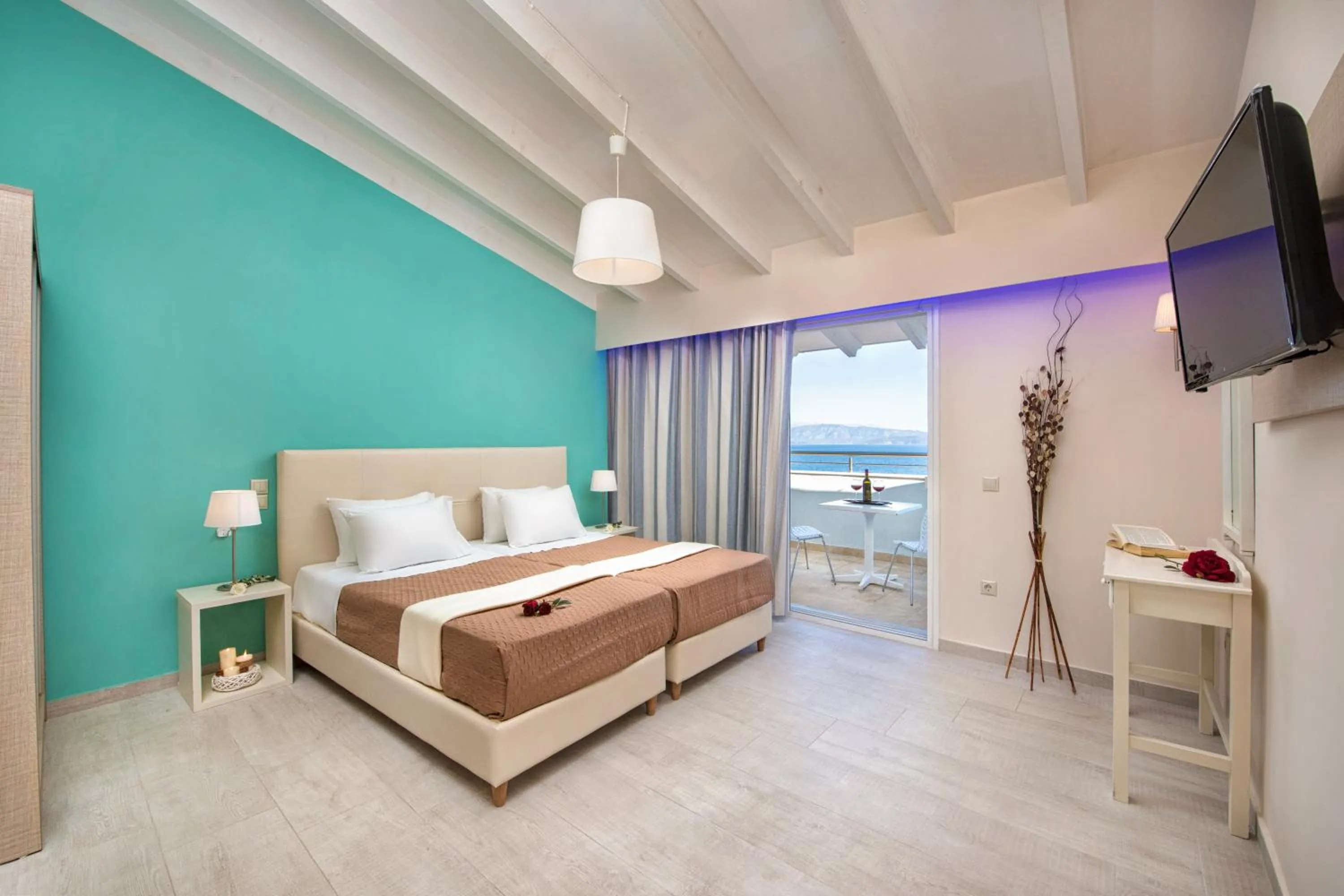 Balcony/Terrace, Bed in Onar Corfu Aparts & Studios