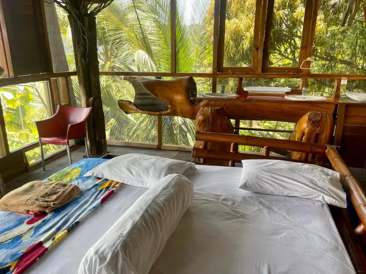 Bed in Karang Aji Beach Villa