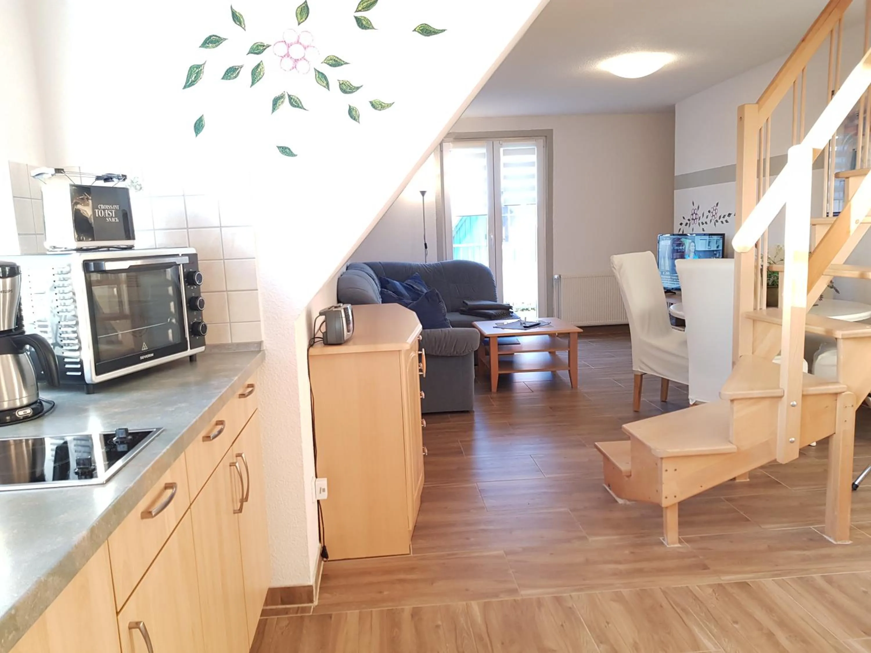 Kitchen or kitchenette in Feriendomizil am Hafen