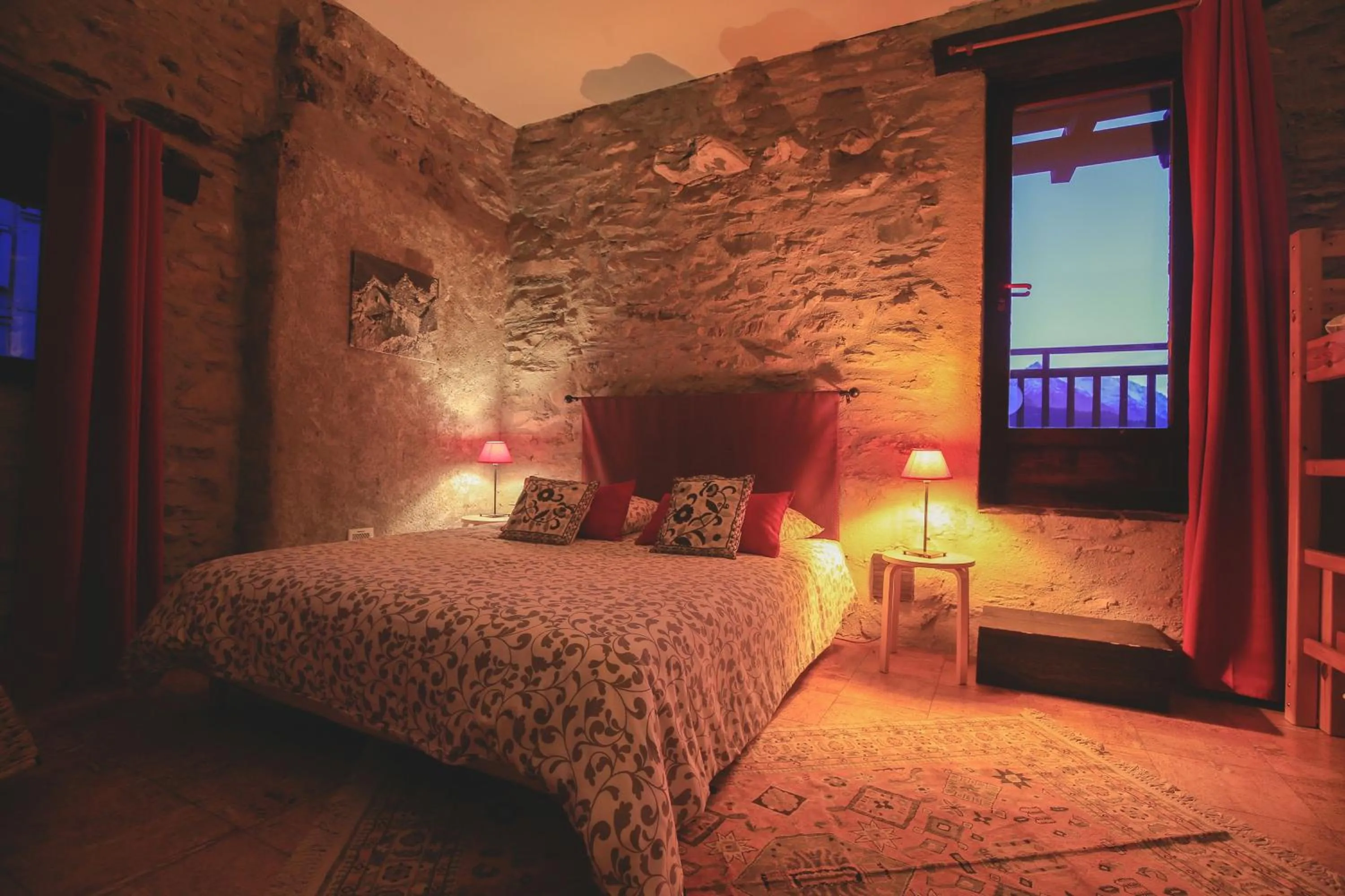 Quadruple Room with Mountain View in Gite L'Aurienchon