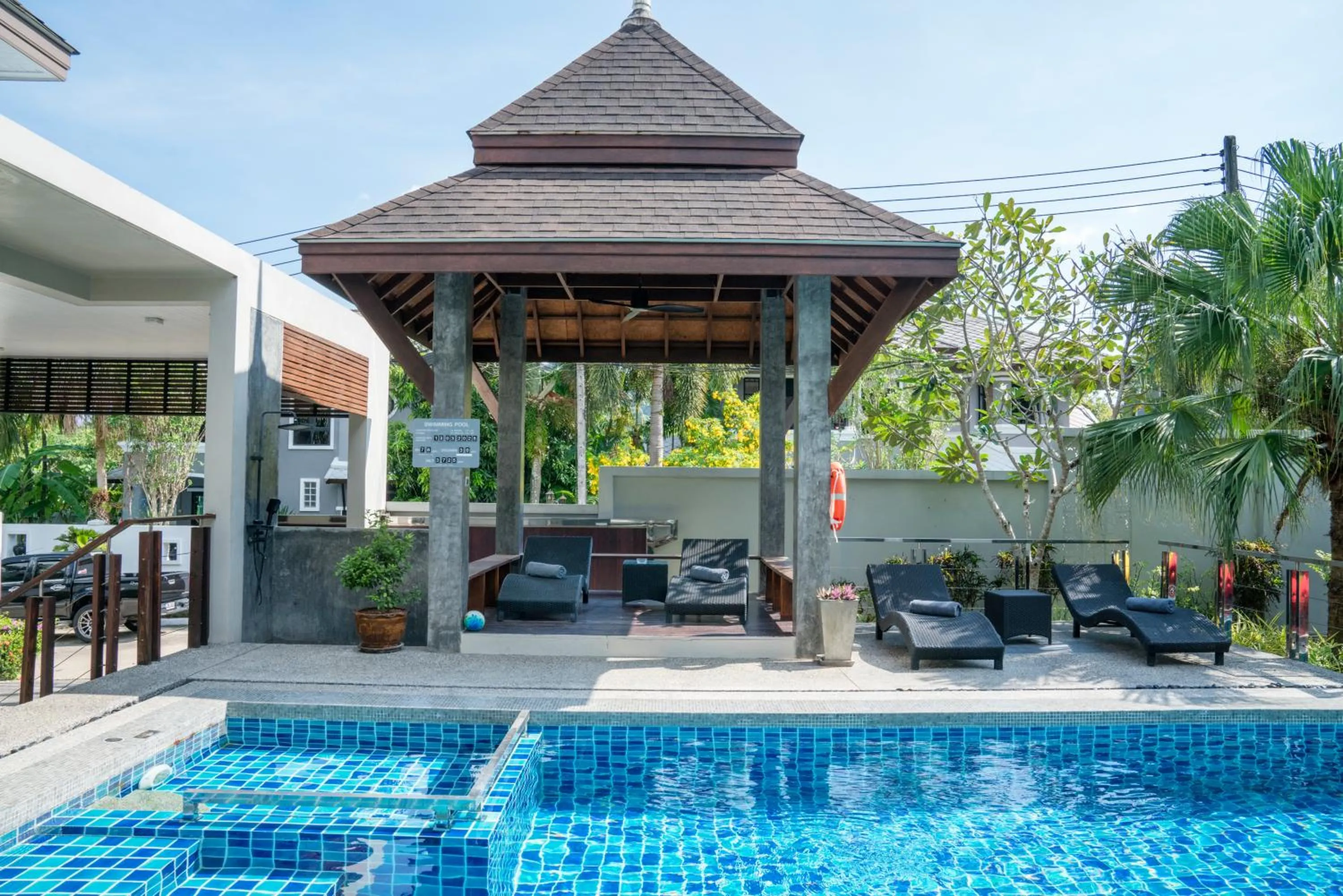 Patio in Narintara Private Pool Villas - Free Tuk-Tuk Service to the Beach!