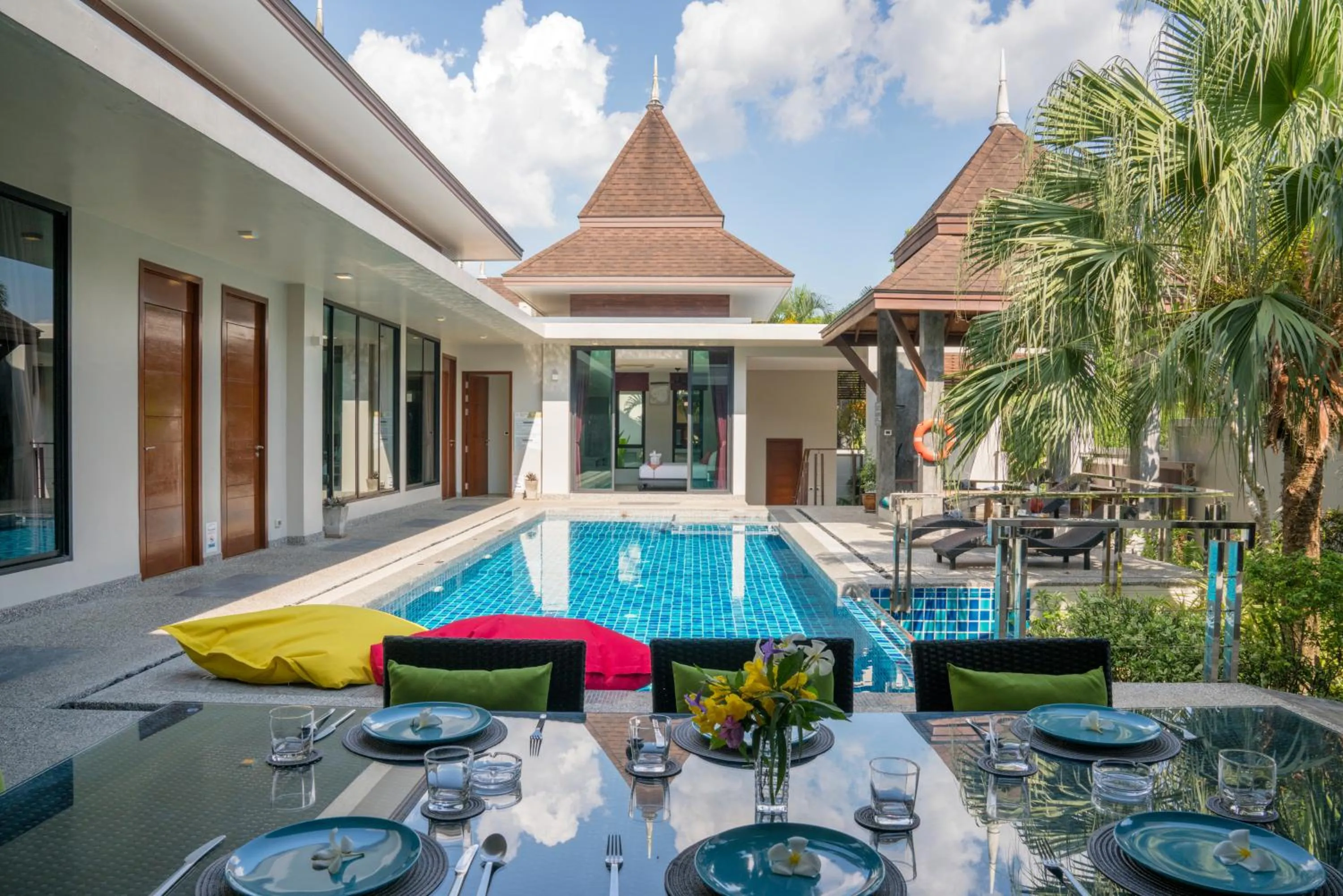 Patio in Narintara Private Pool Villas - Free Tuk-Tuk Service to the Beach!