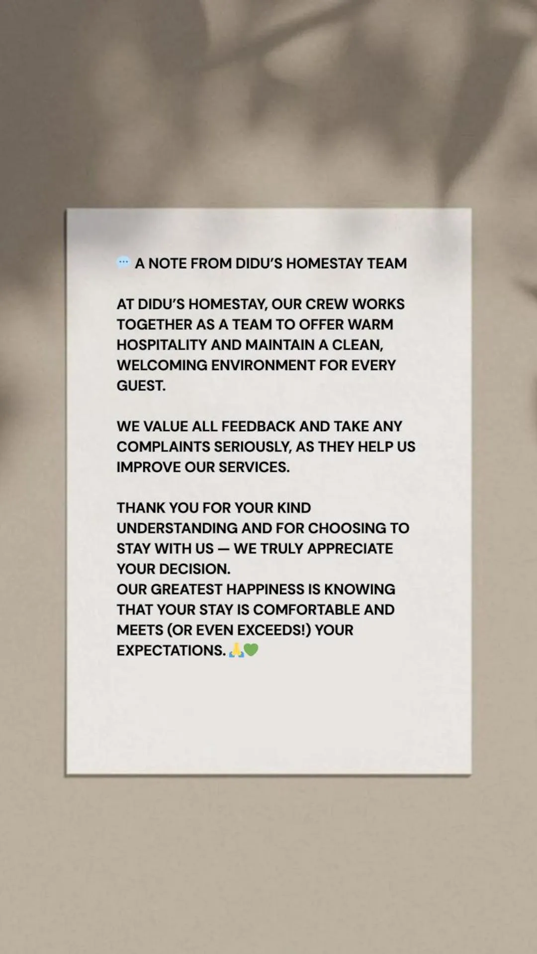 Text overlay in Didu's Homestay Bed & Breakfast