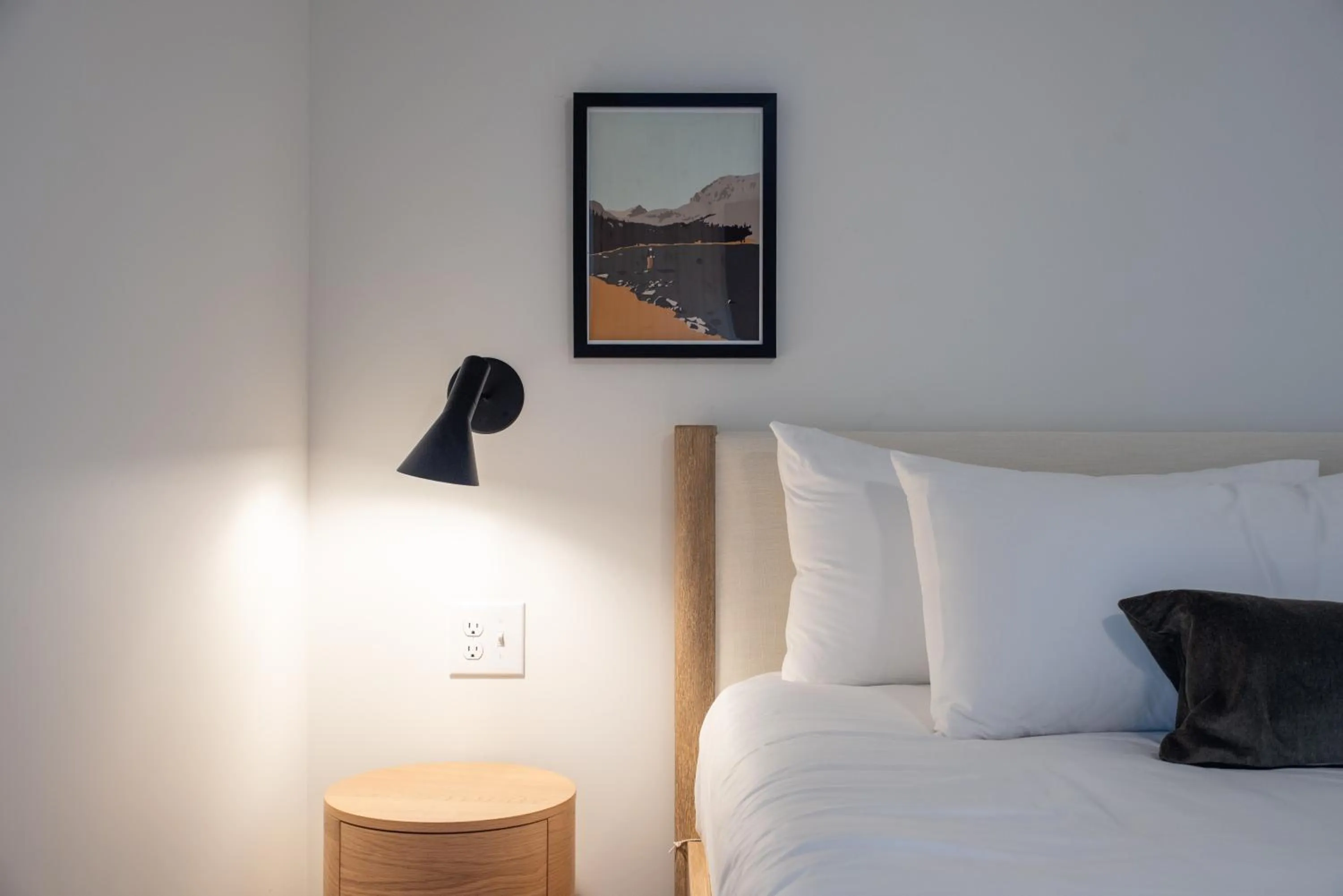 Bed in Adirondack Spruce Lodge