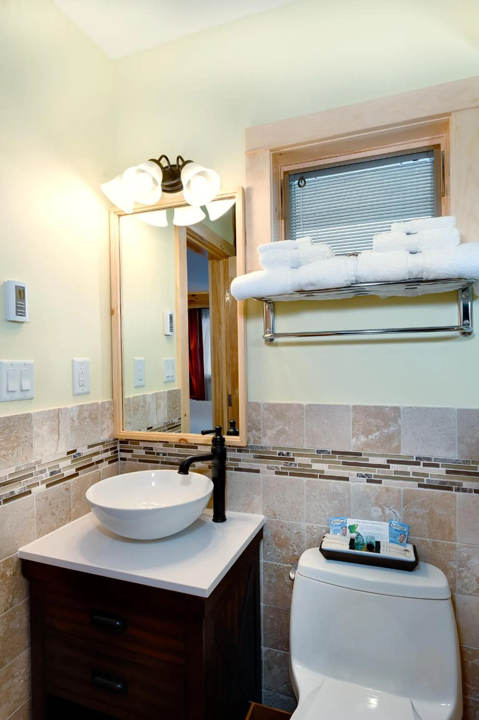 Toilet in Adirondack Spruce Lodge