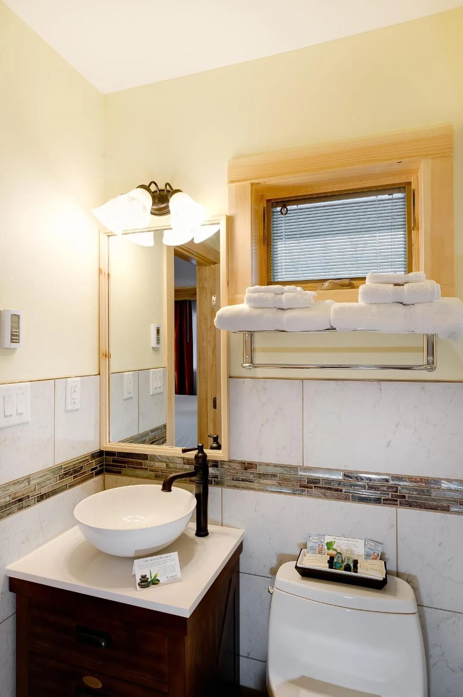 Toilet in Adirondack Spruce Lodge