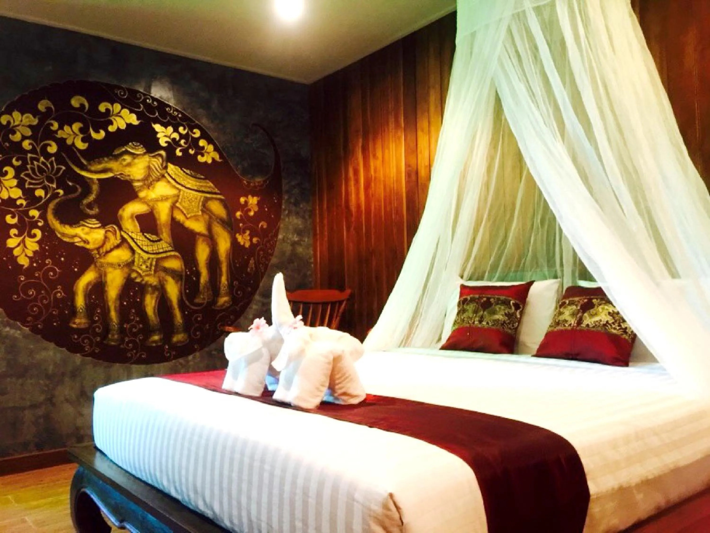 Decorative detail, Bed in Sawasdee Sukhothai Resort
