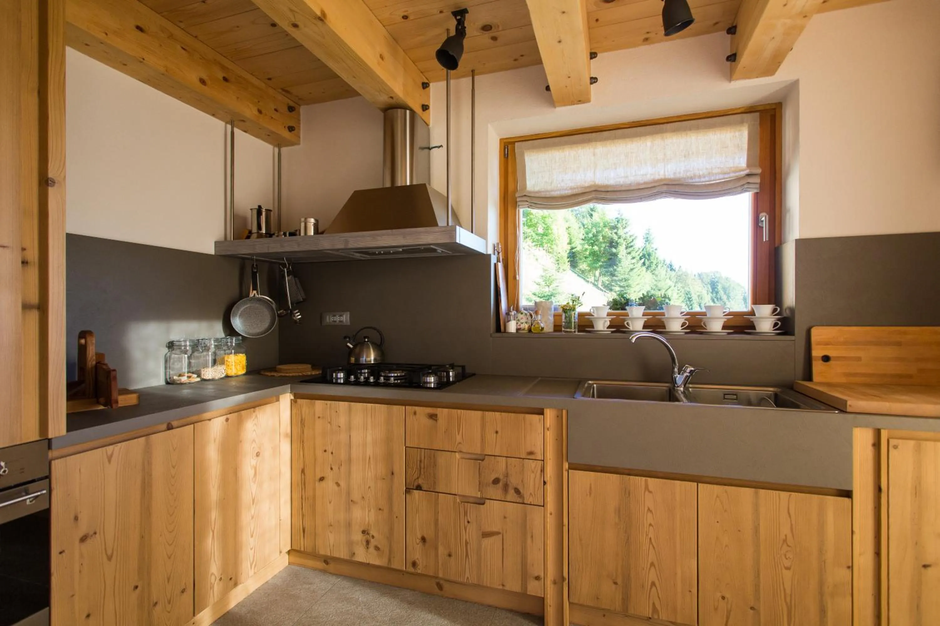 Kitchen or kitchenette in Eco Chalet Astra Montana