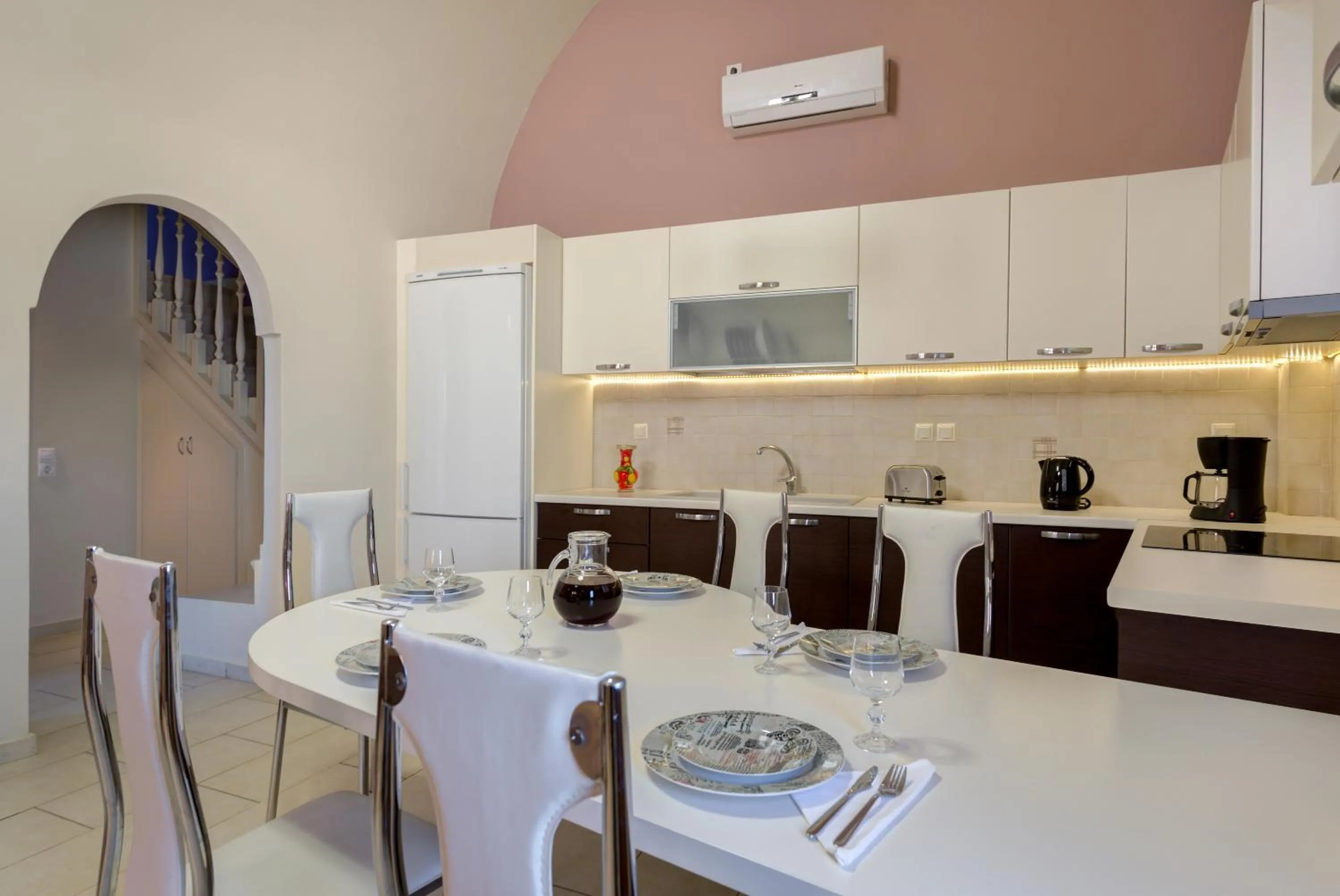 Kitchen or kitchenette in Akrotiri Apartments