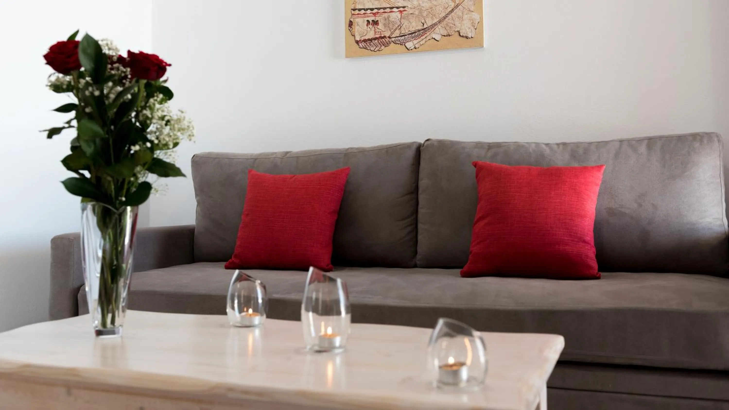 Living room in Akrotiri Apartments
