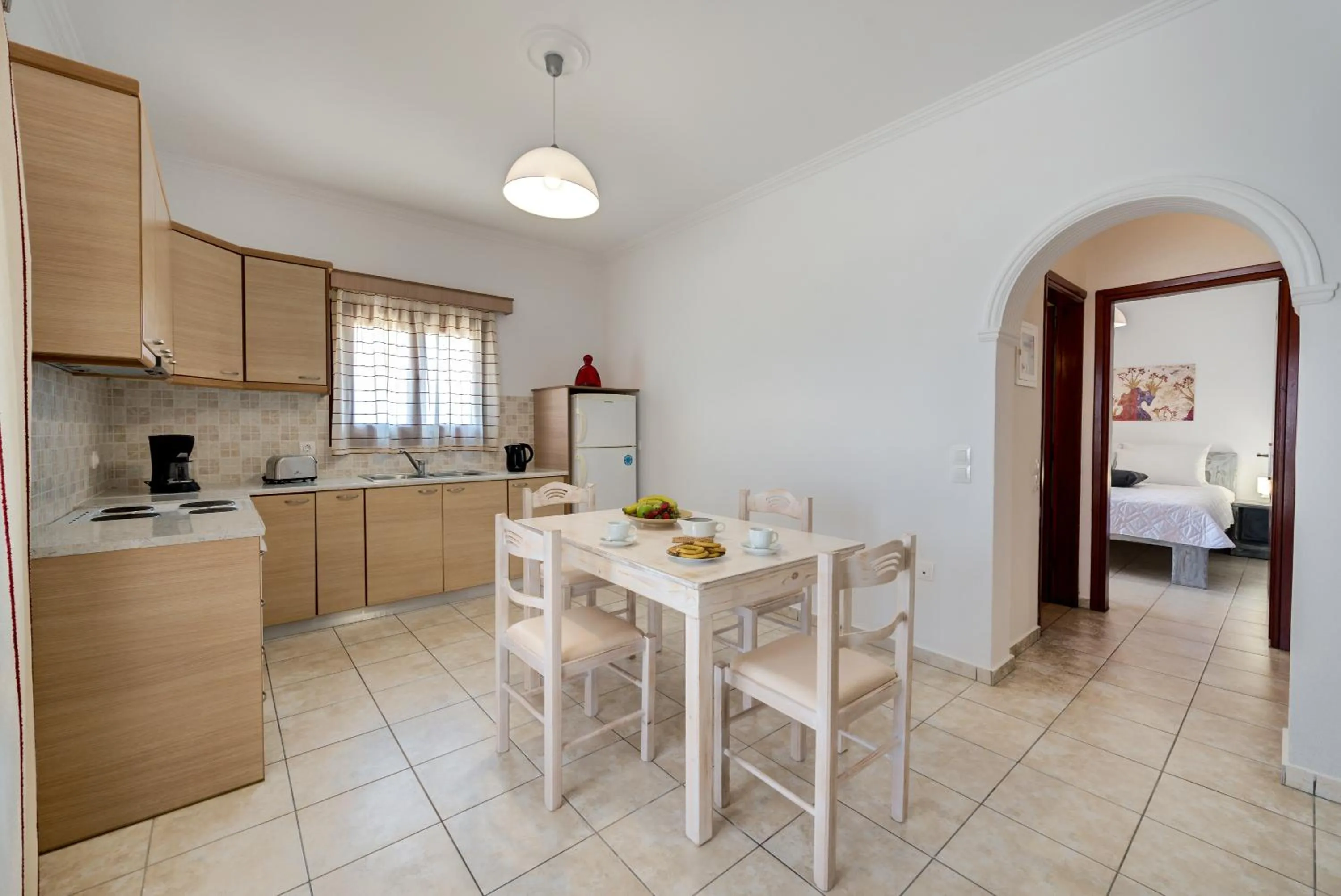 Kitchen or kitchenette in Akrotiri Apartments