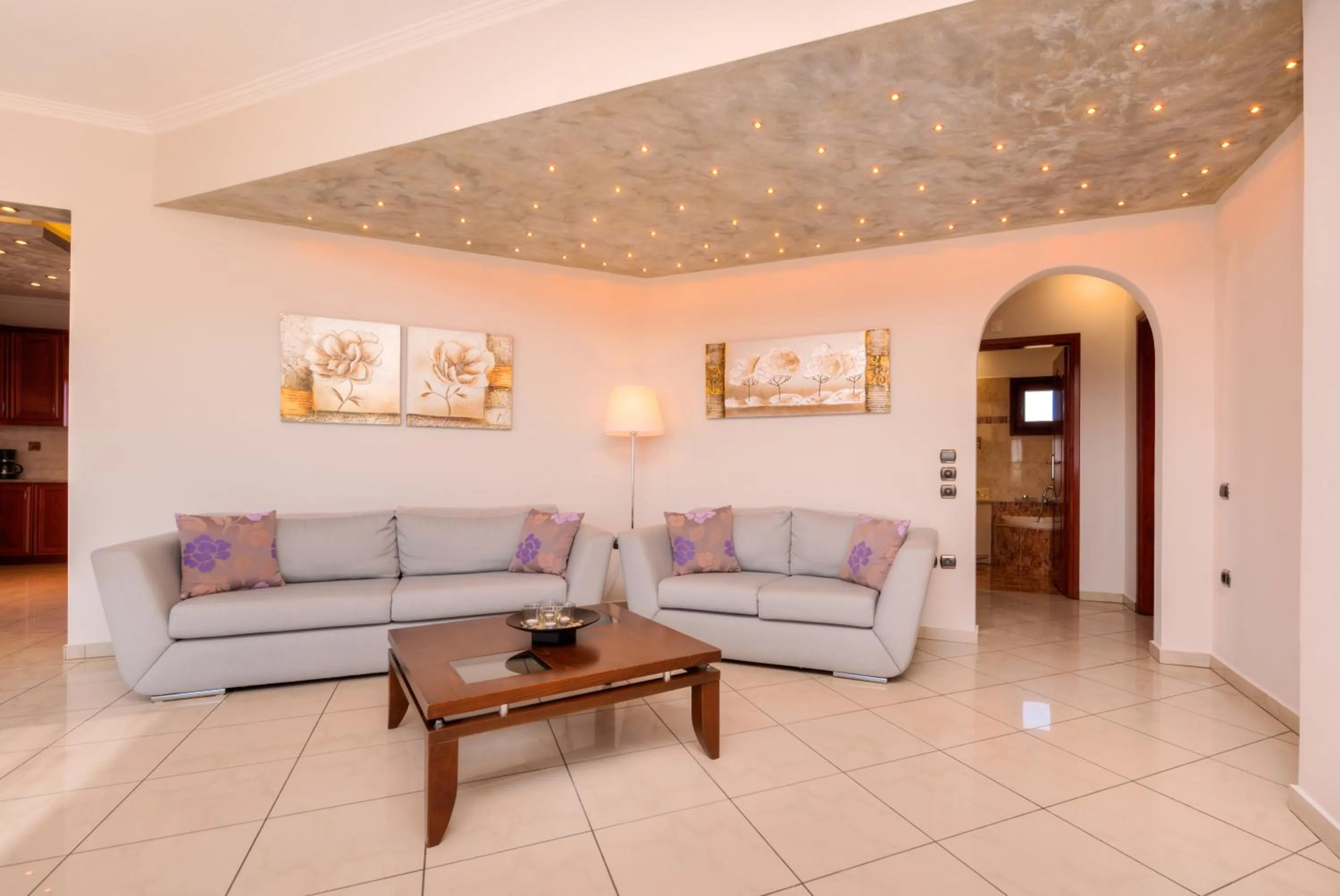 Living room in Akrotiri Apartments