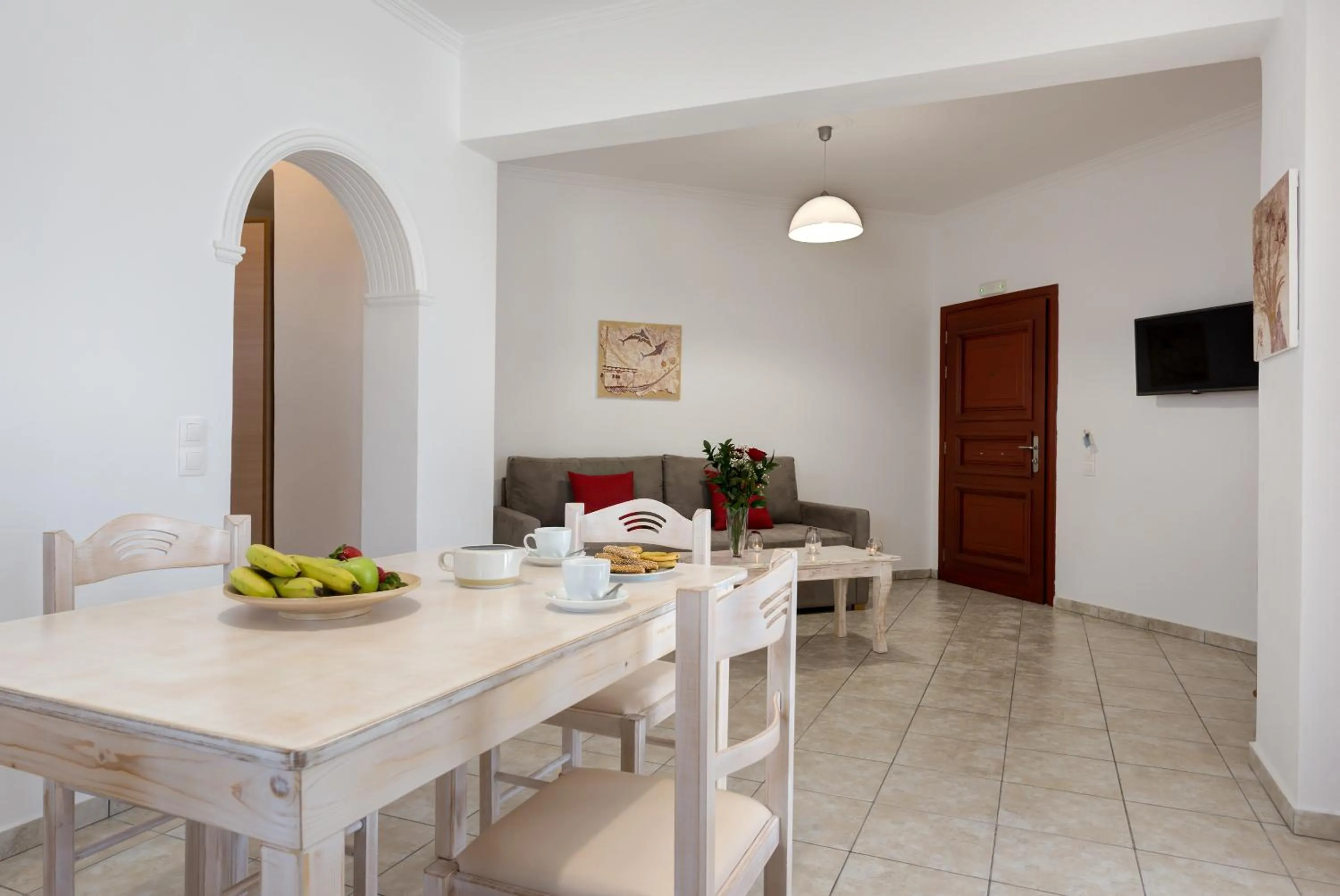 Living room in Akrotiri Apartments
