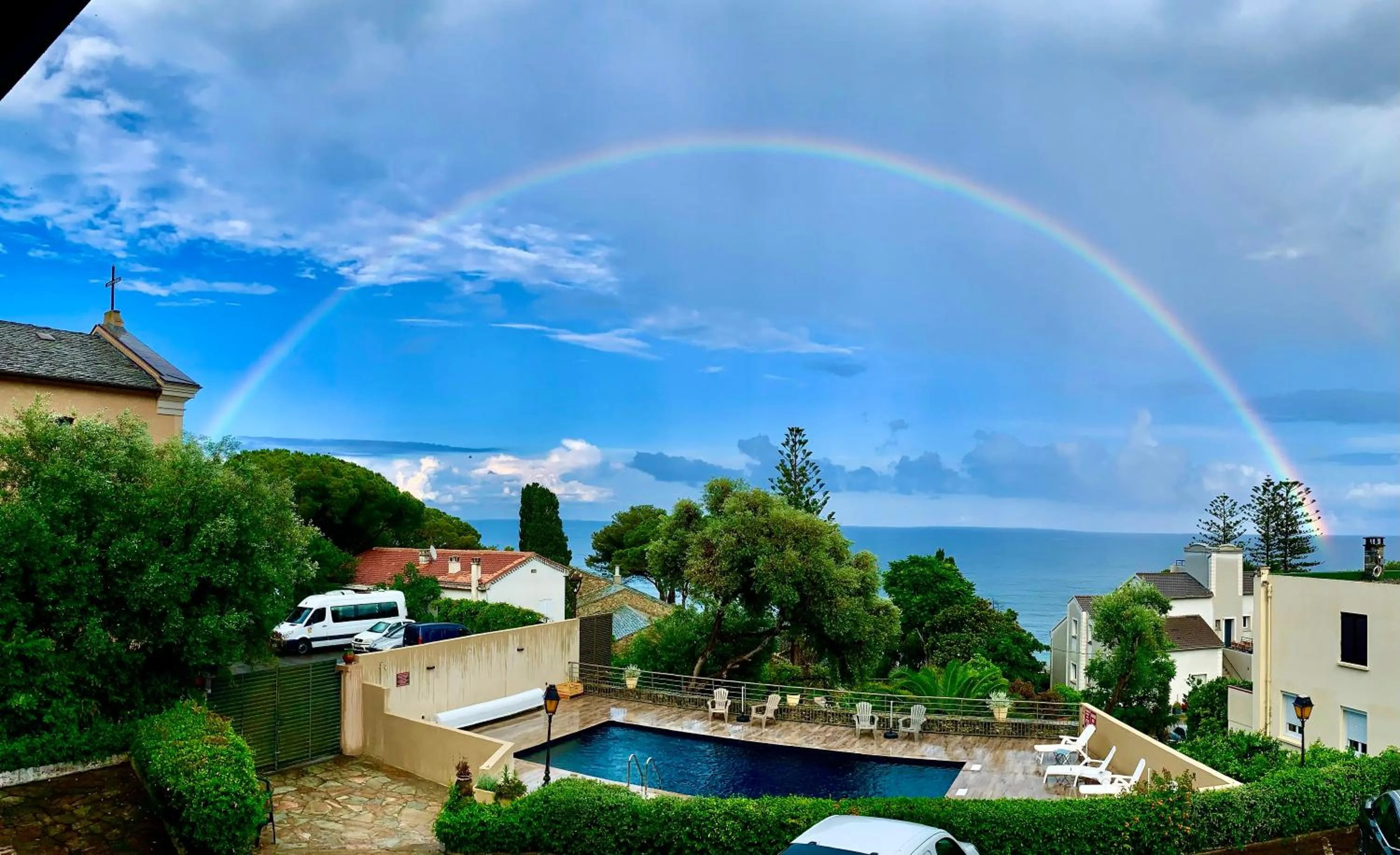 Pool view in Hotel Cyrnea