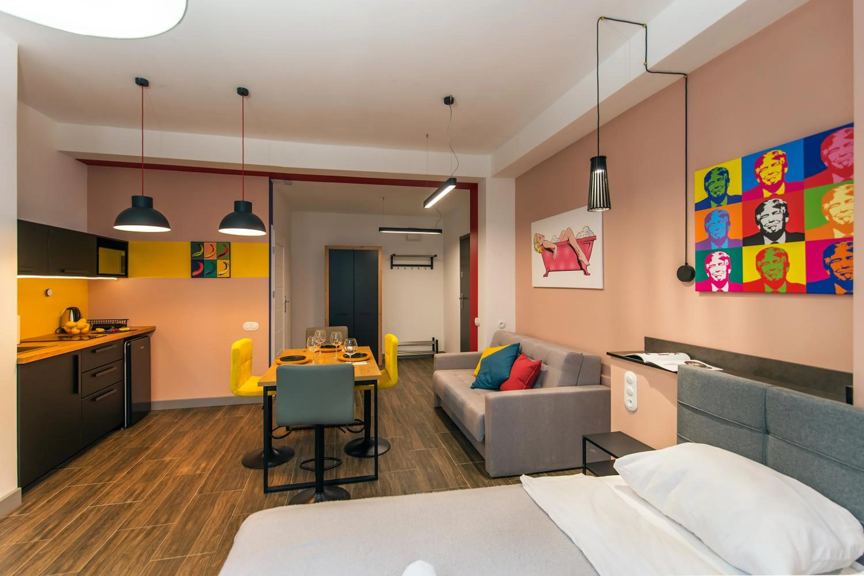 Seating area, Bed in Galeria Italiana Apartments