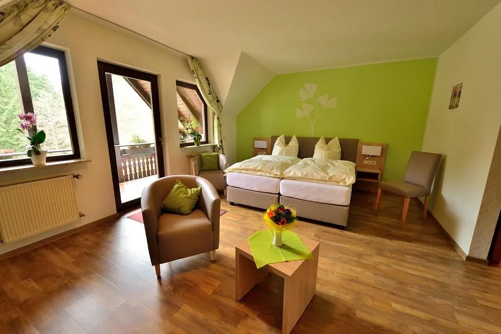 Photo of the whole room, Bed in Baunhöller-Mühle