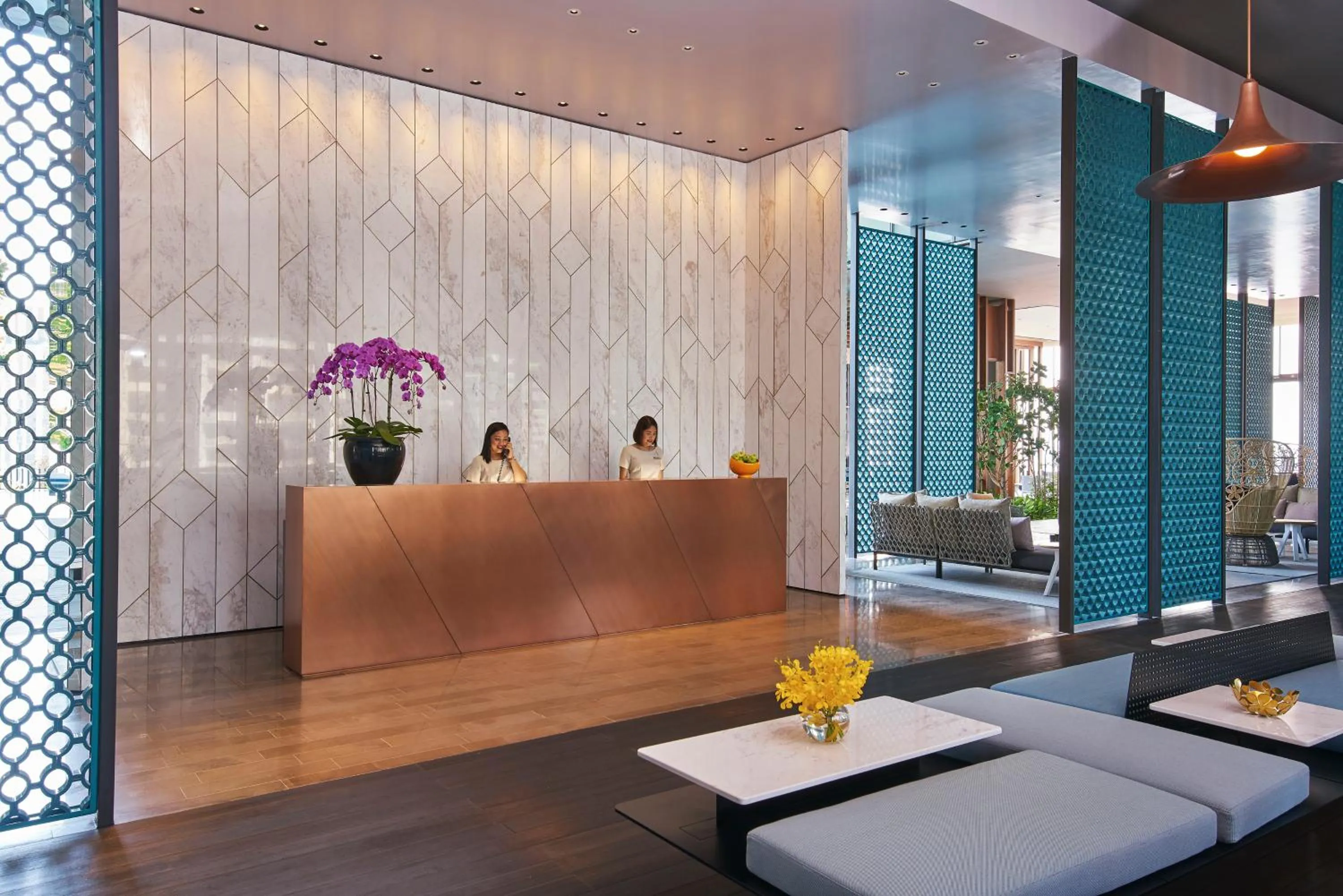 Lobby or reception in Oasia Hotel Downtown, Singapore by Far East Hospitality