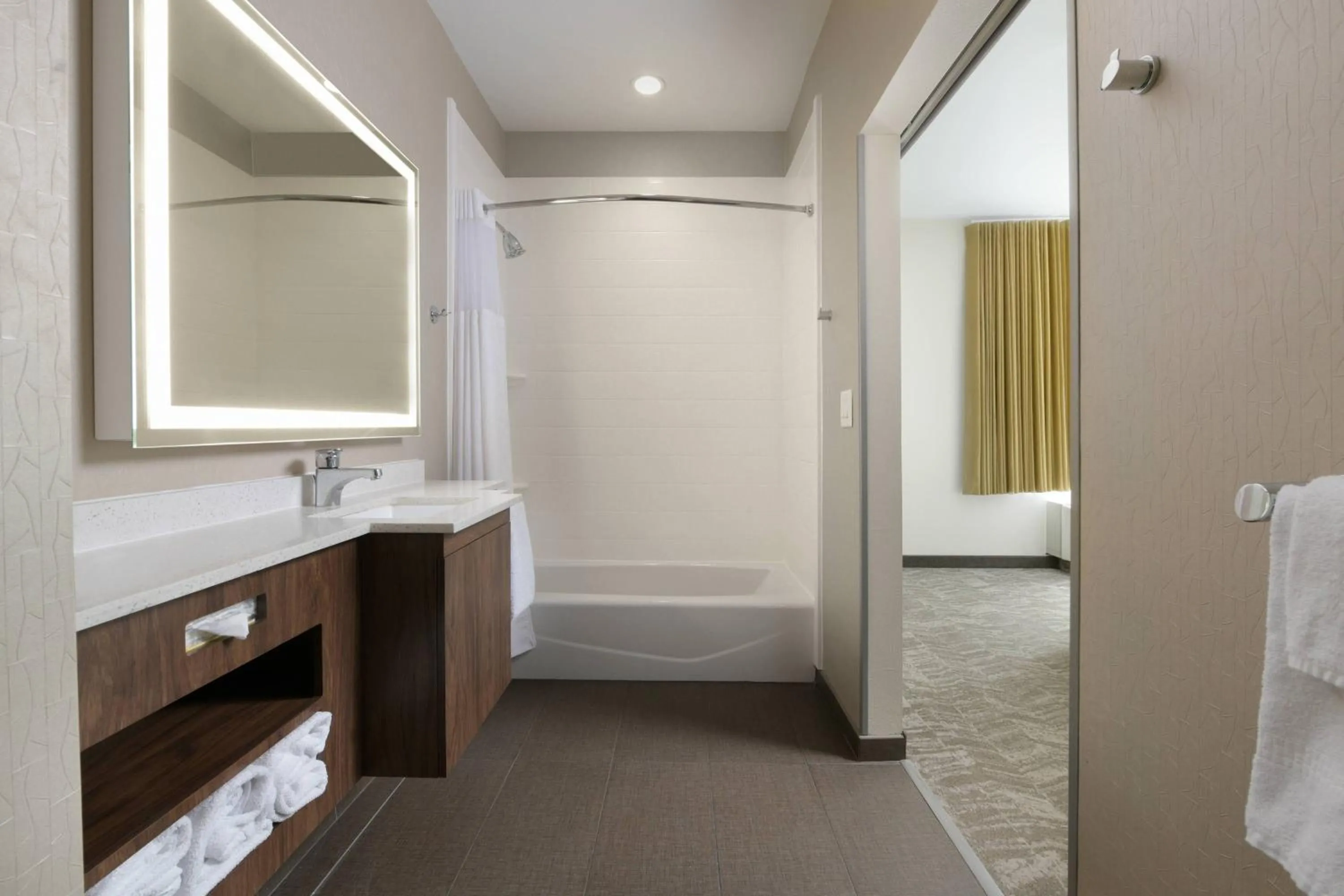 Bathroom, Bed in SpringHill Suites by Marriott San Antonio Northwest at The RIM