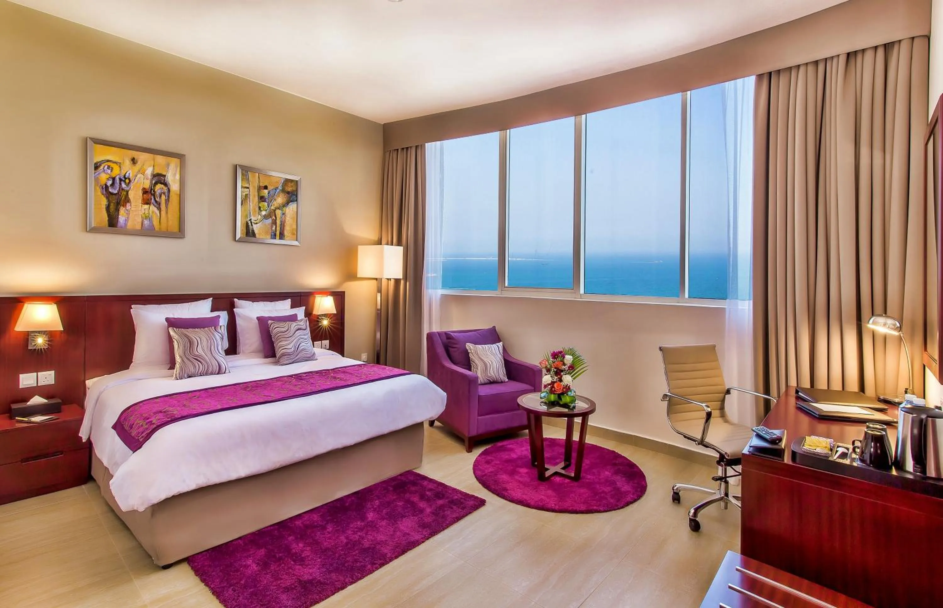 Sea view, Bed in V Hotel Fujairah