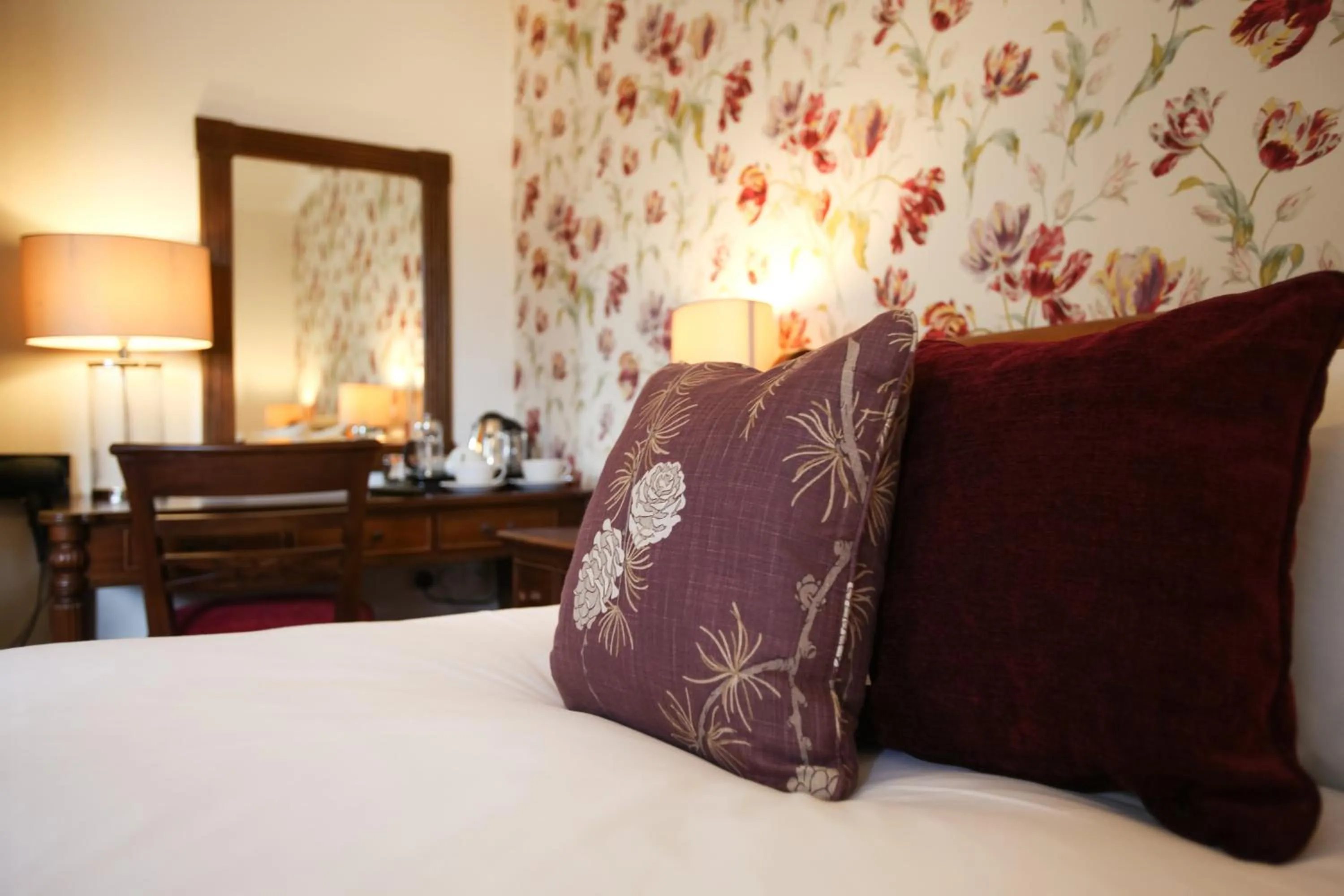 Decorative detail, Bed in Notley Arms Inn Exmoor National Park