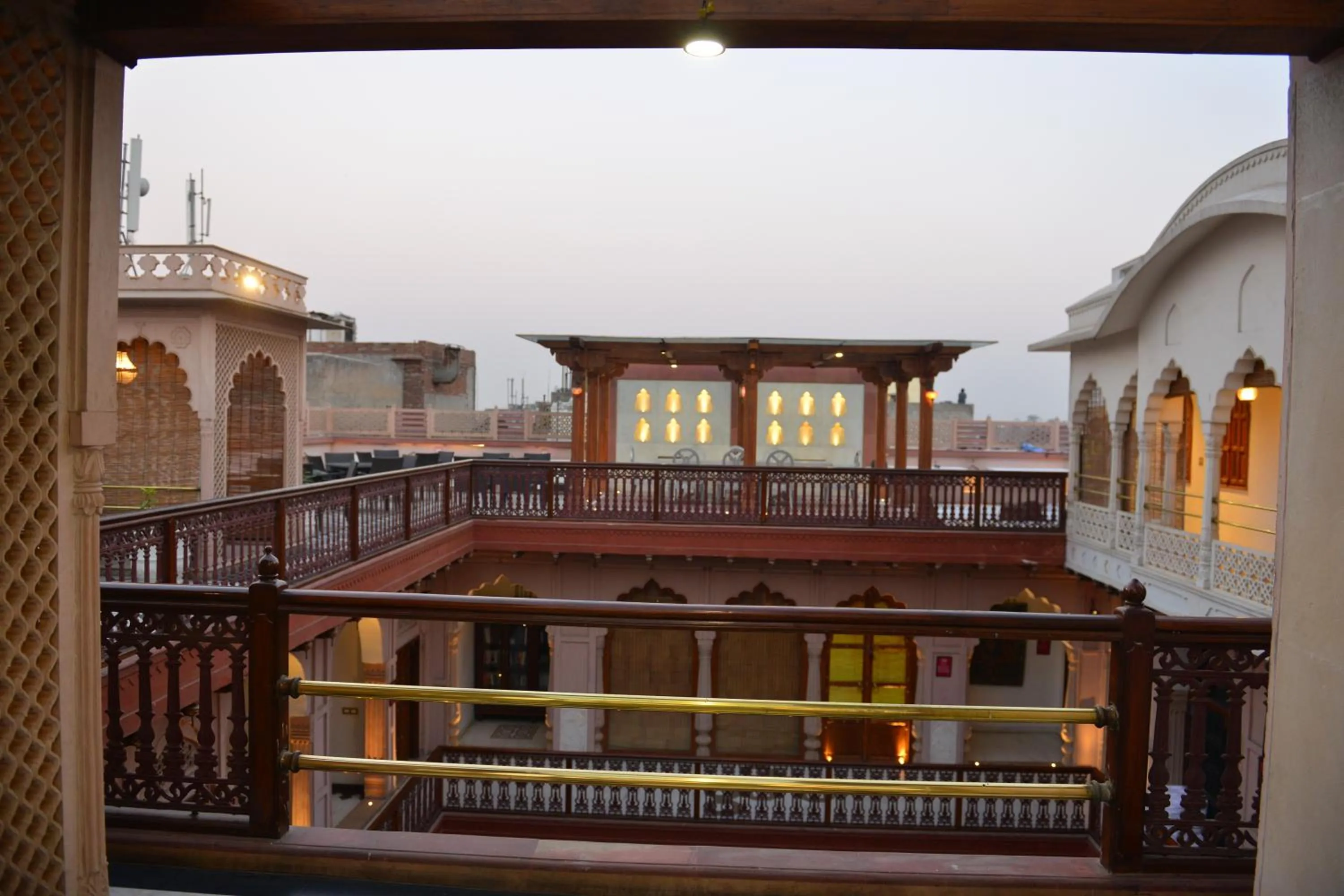 Balcony/Terrace in Haveli Dharampura & Golden Haveli- UNESCO awarded Boutique Heritage Hotel