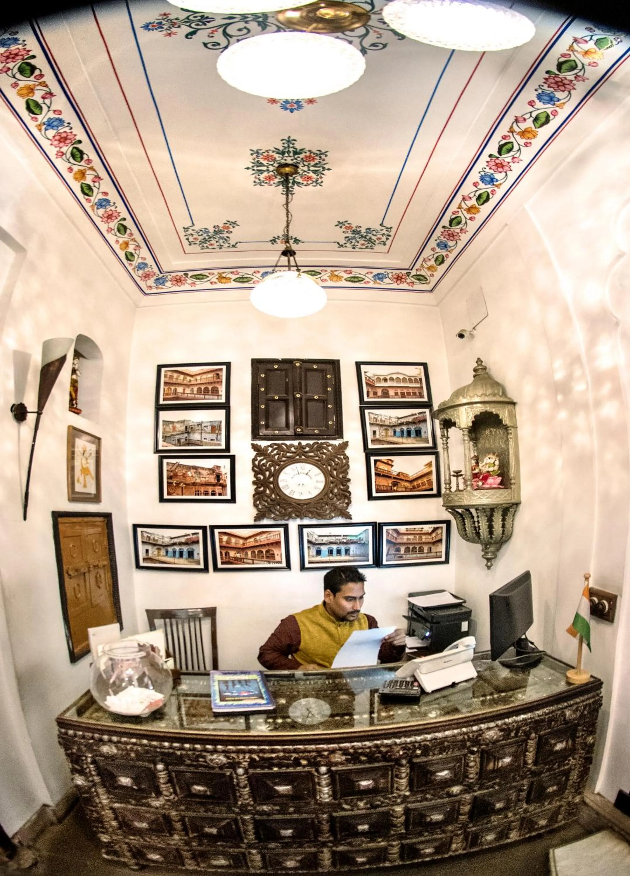 Lobby or reception in Haveli Dharampura & Golden Haveli- UNESCO awarded Boutique Heritage Hotel