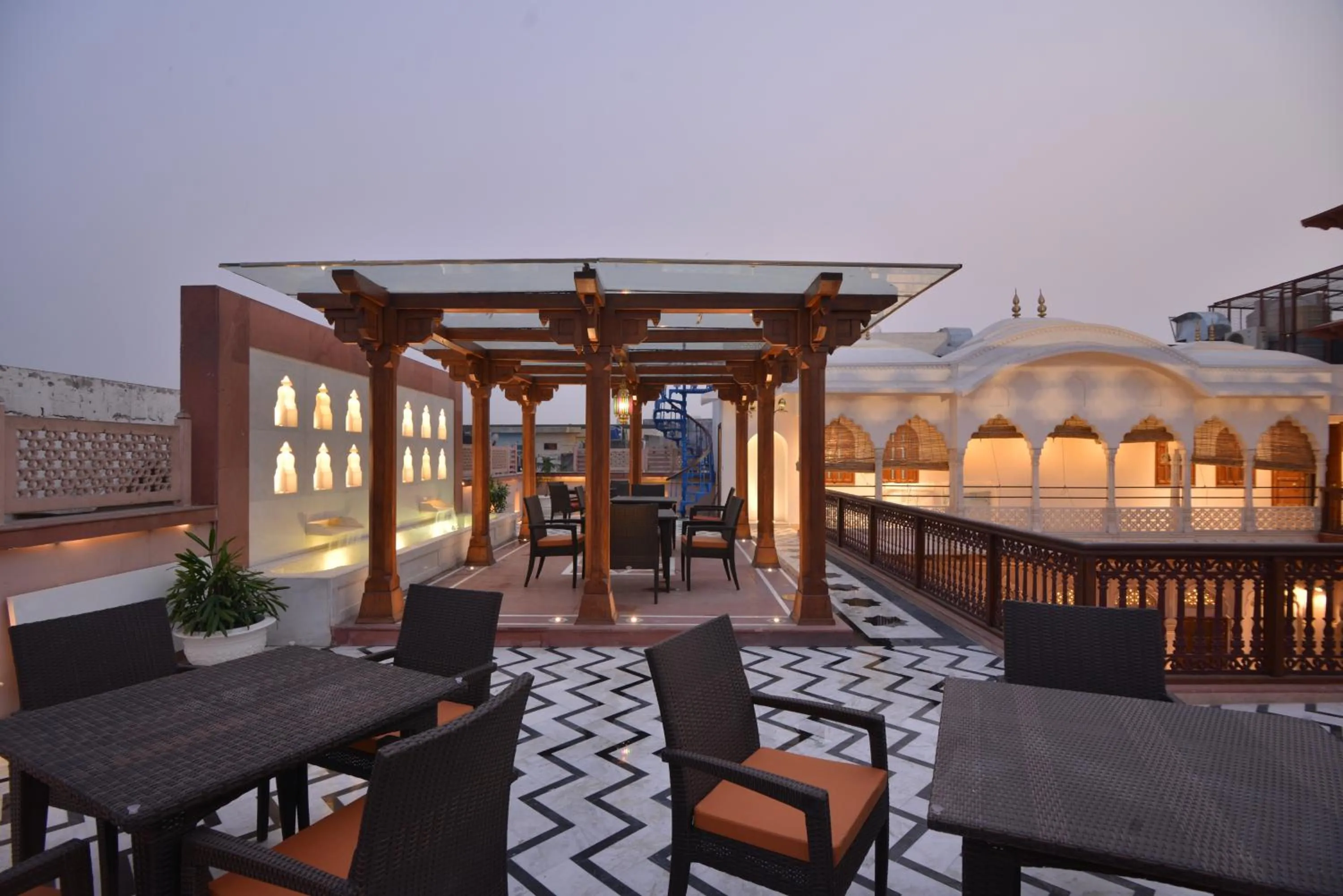 Balcony/Terrace in Haveli Dharampura & Golden Haveli- UNESCO awarded Boutique Heritage Hotel