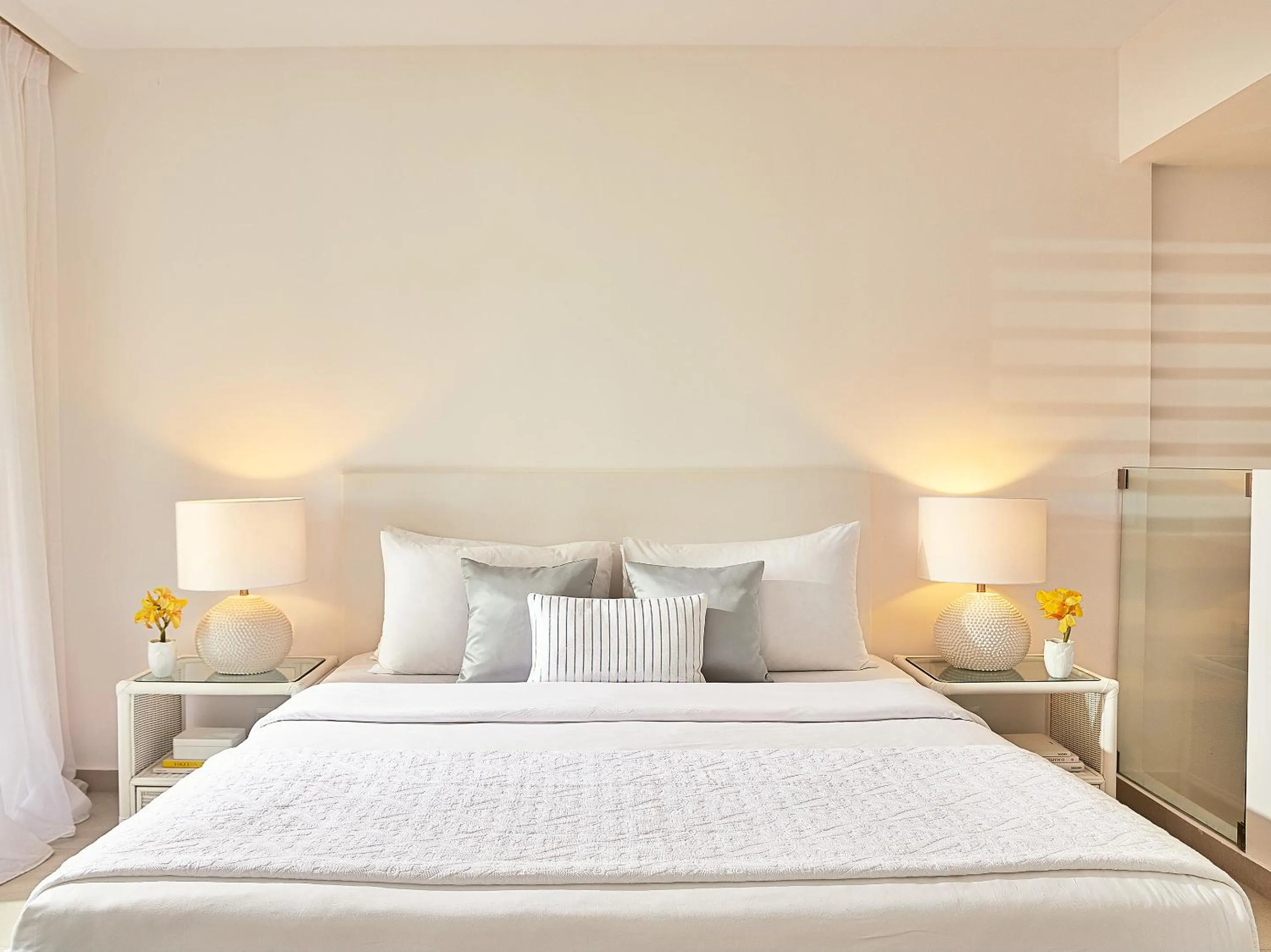 Bed in Grecotel Marine Palace & Aqua Park