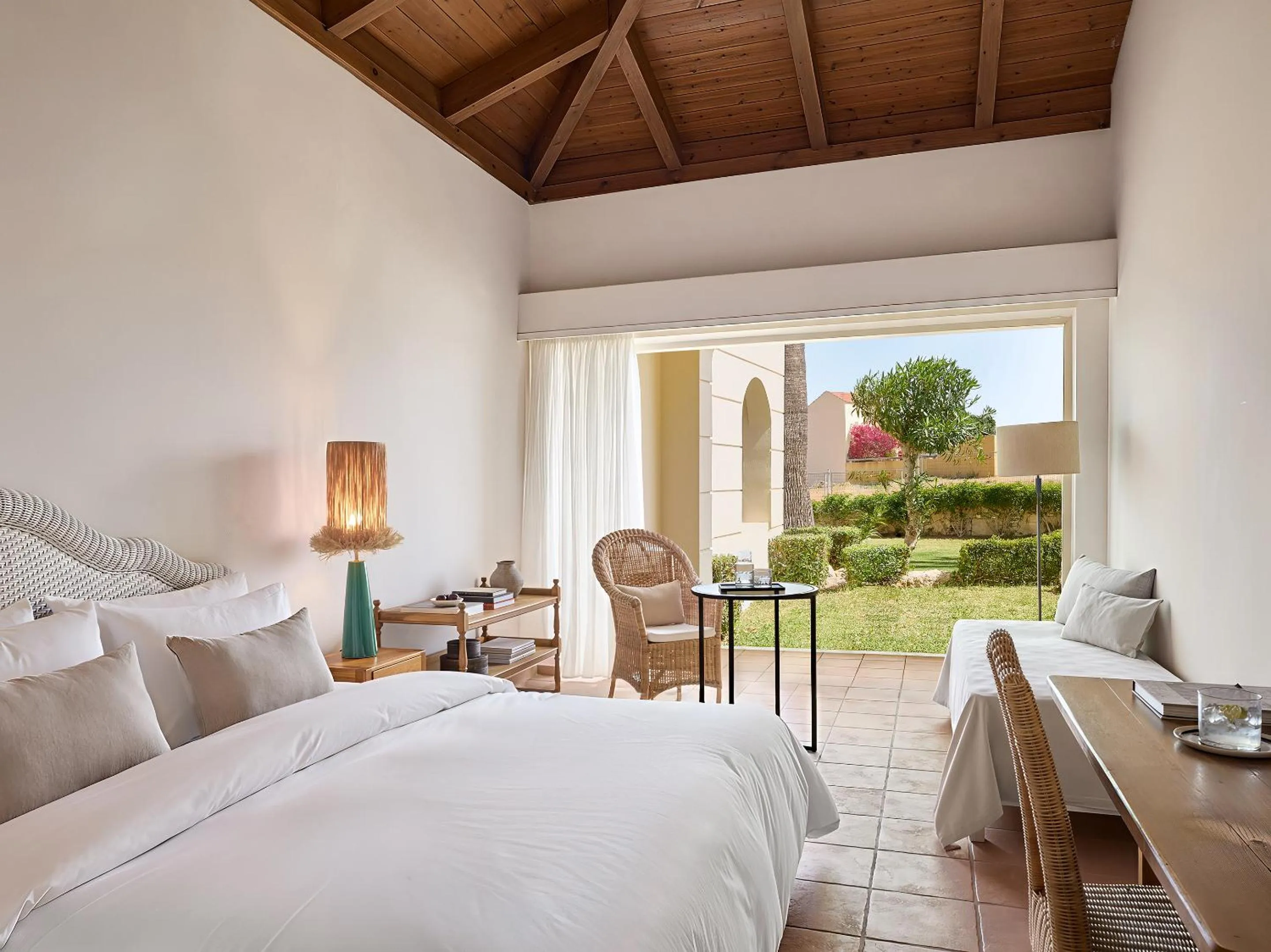 View (from property/room), Bed in Grecotel Marine Palace & Aqua Park