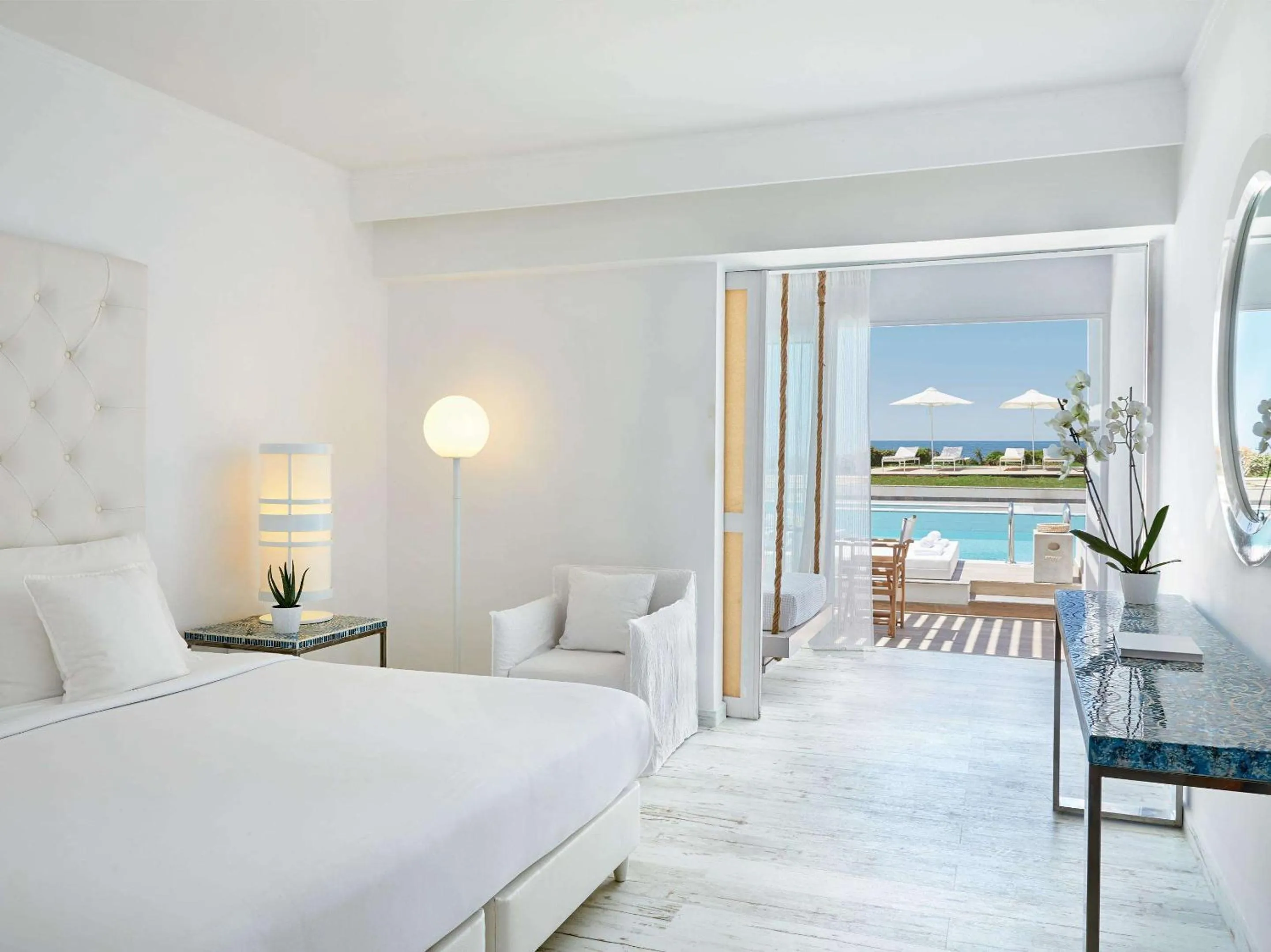 Bedroom, Bed in Grecotel LUXME White