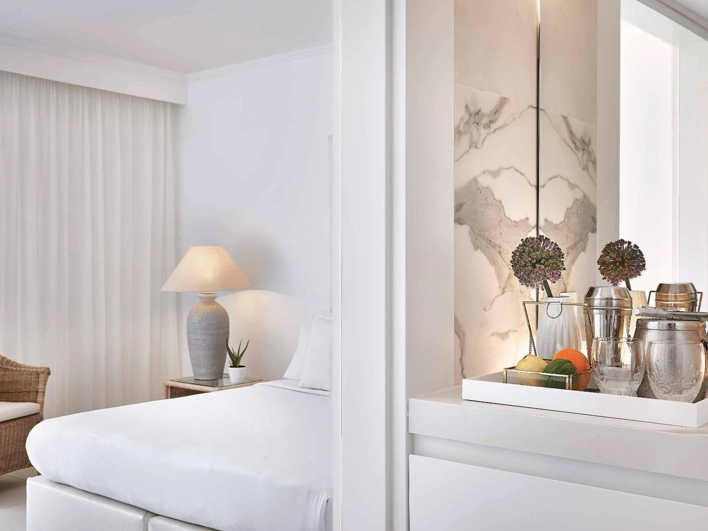 Bedroom, Bed in Grecotel LUXME White
