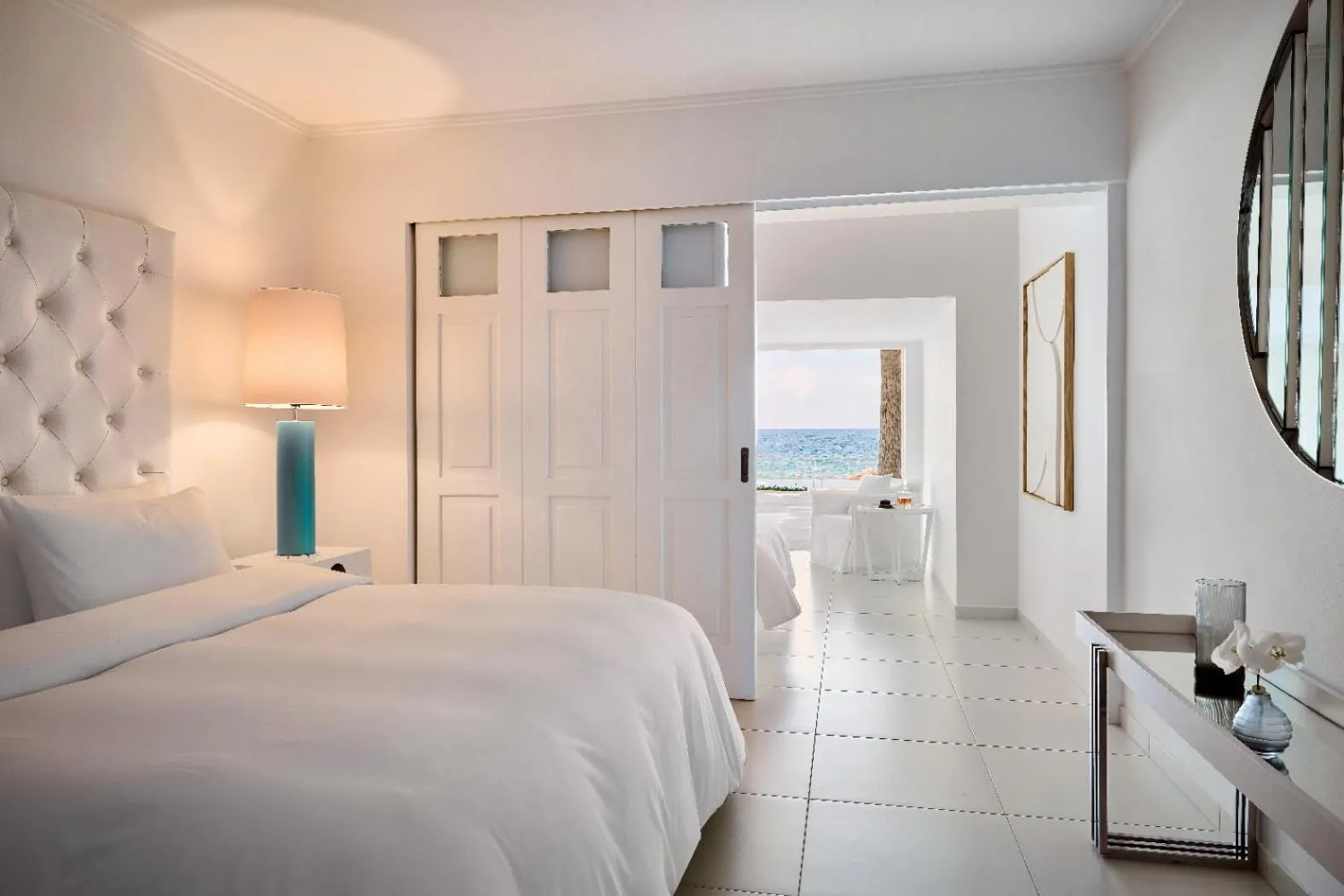 Bedroom, Bed in Grecotel LUXME White