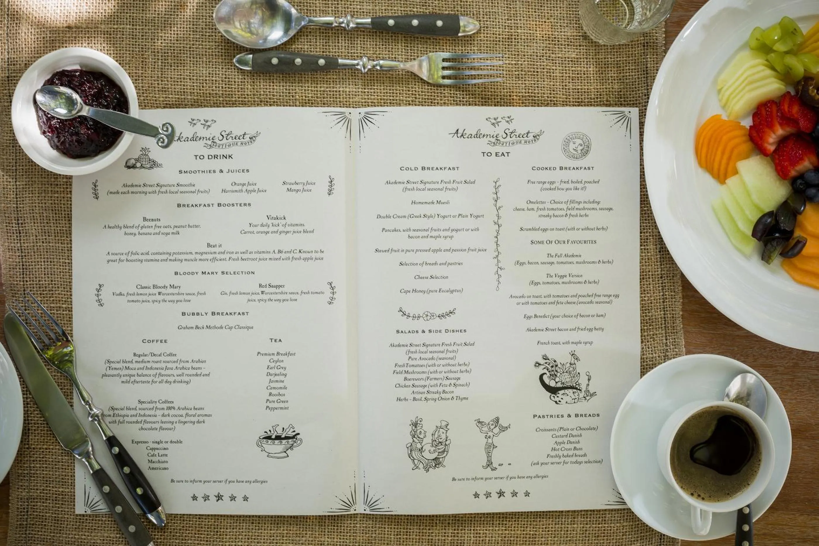 Breakfast in Akademie Street Boutique Hotel