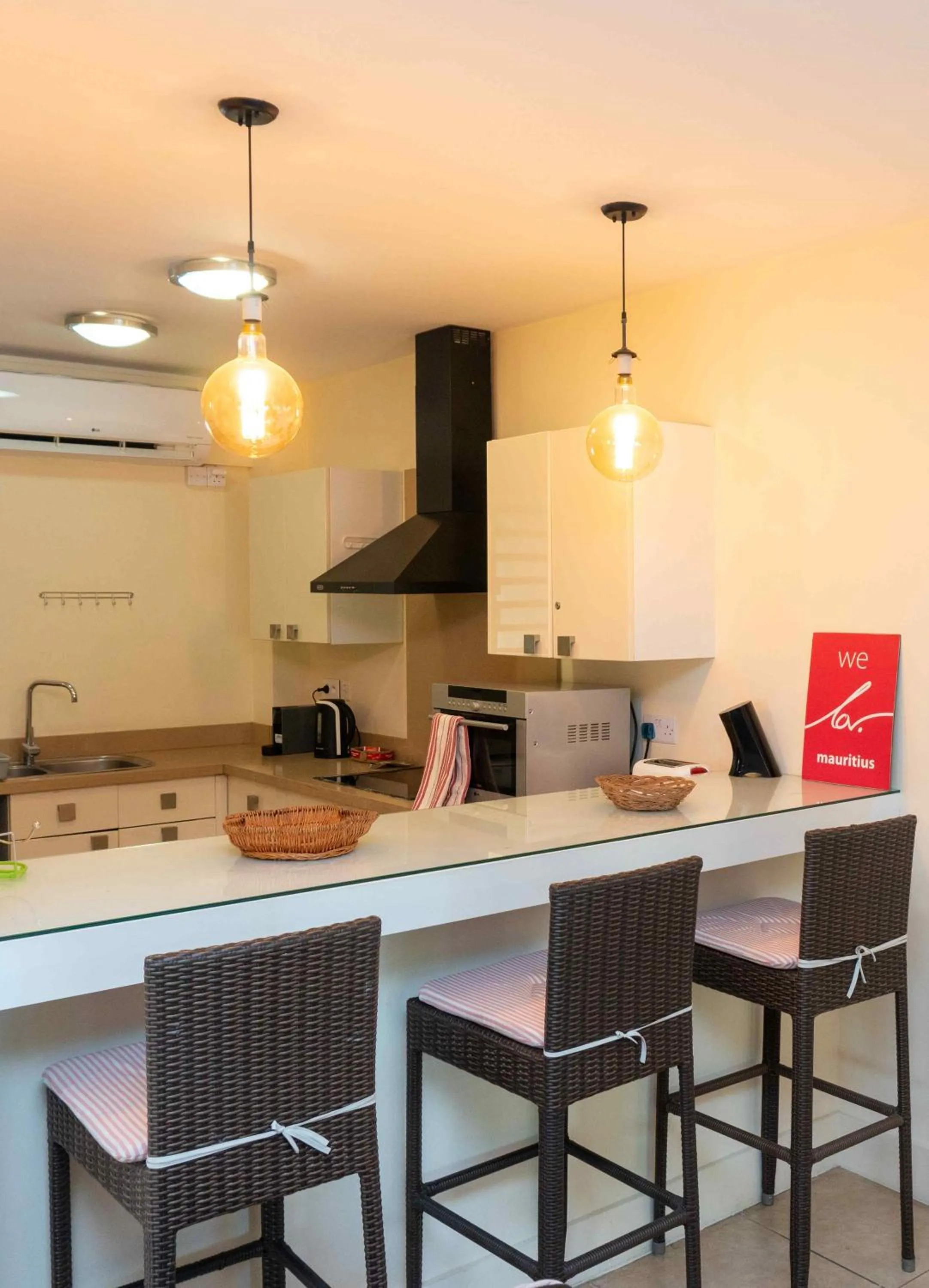 Kitchen or kitchenette in Bel Azur Beach Residence by LOV Mauritius