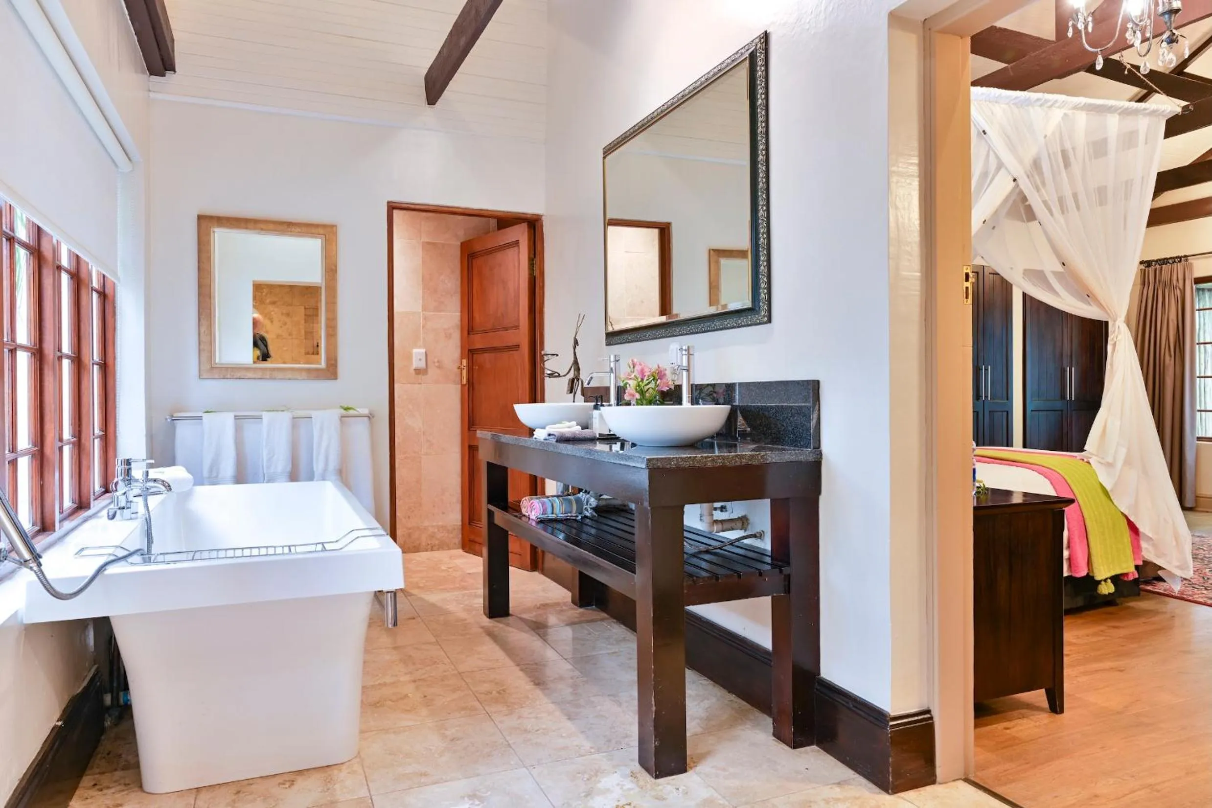 Bathroom, Bed in Woodall Country House and Spa