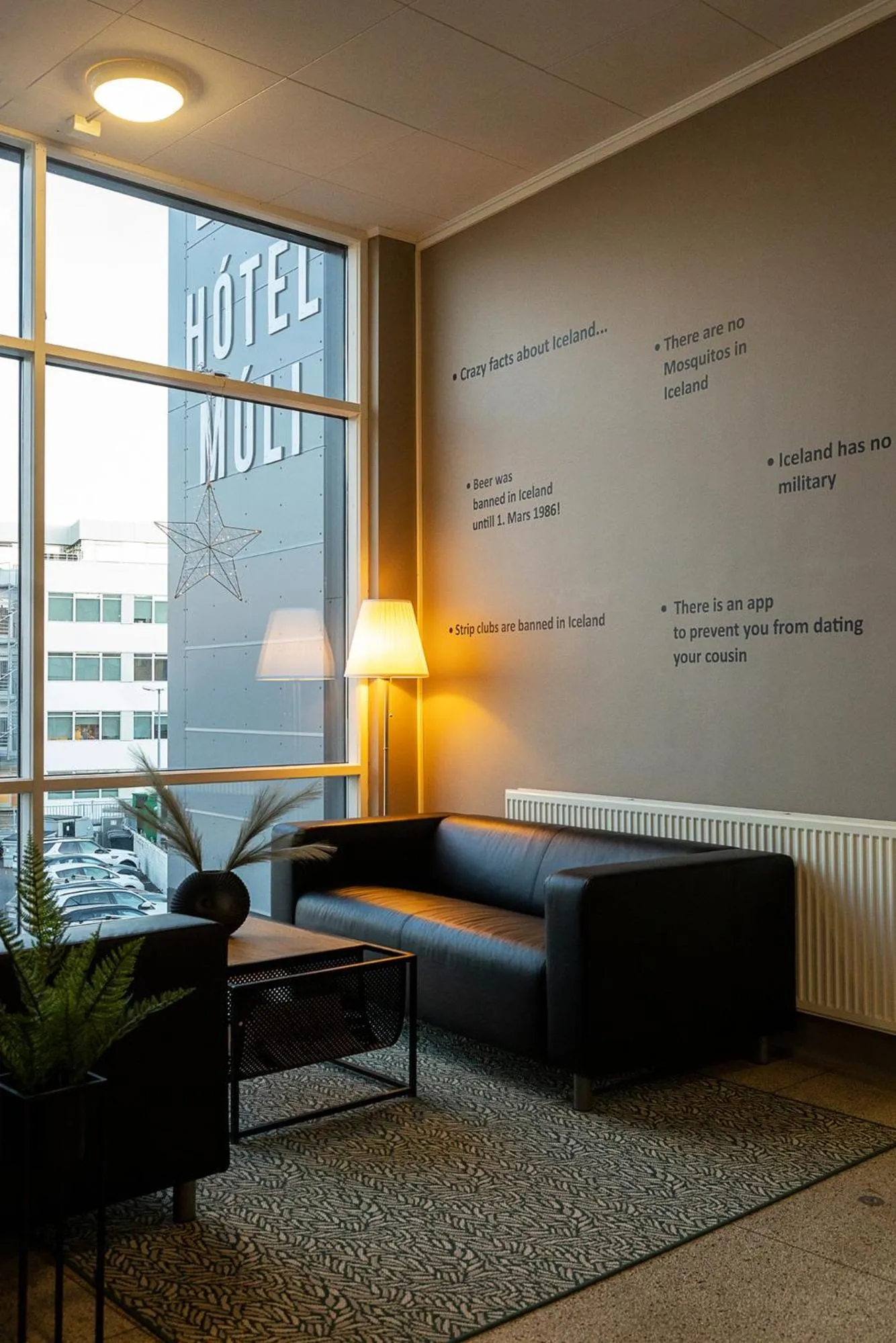 Seating area in Hotel Muli