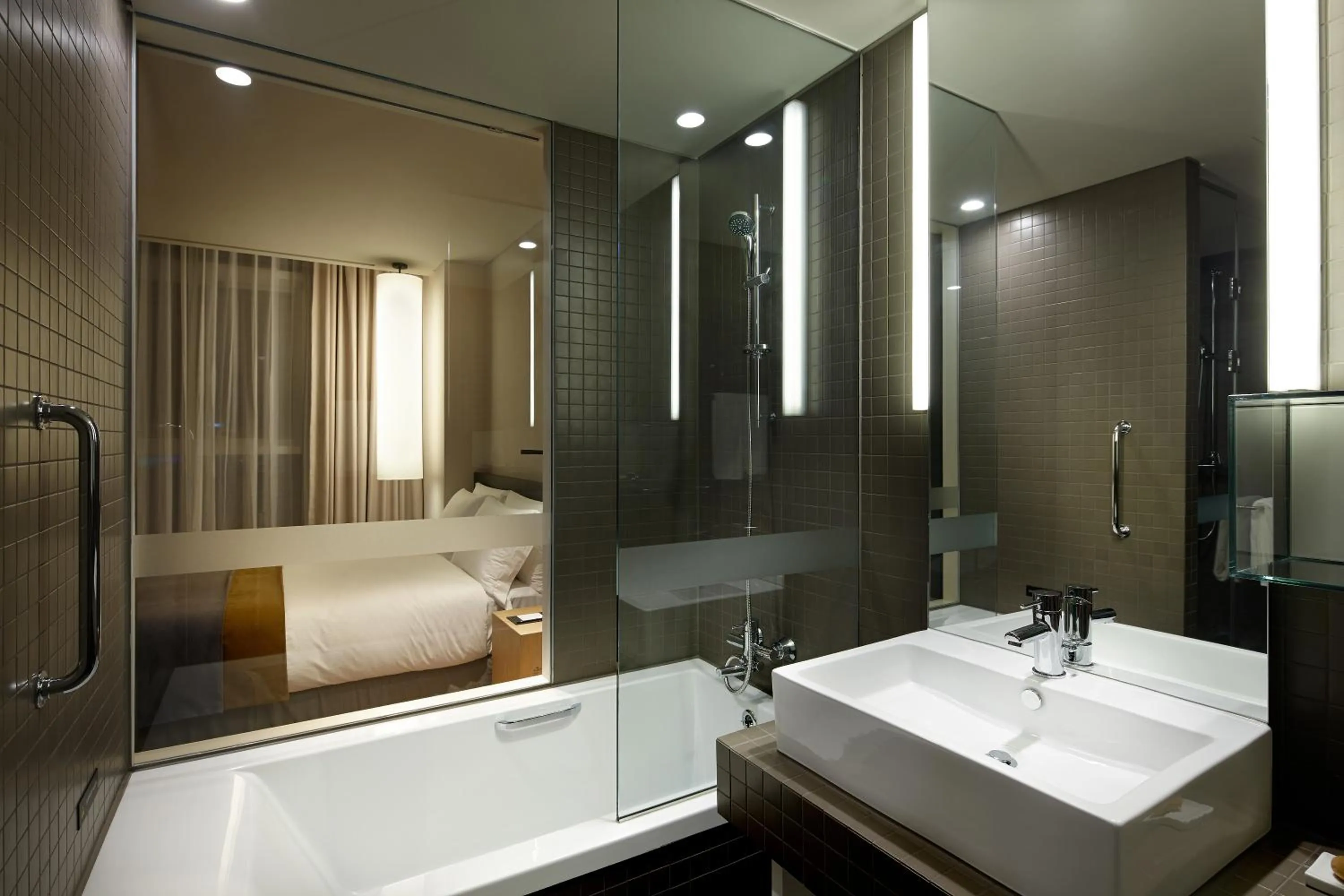 Bathroom, Bed in Shilla Stay Cheonan Asan - Samsung Display City