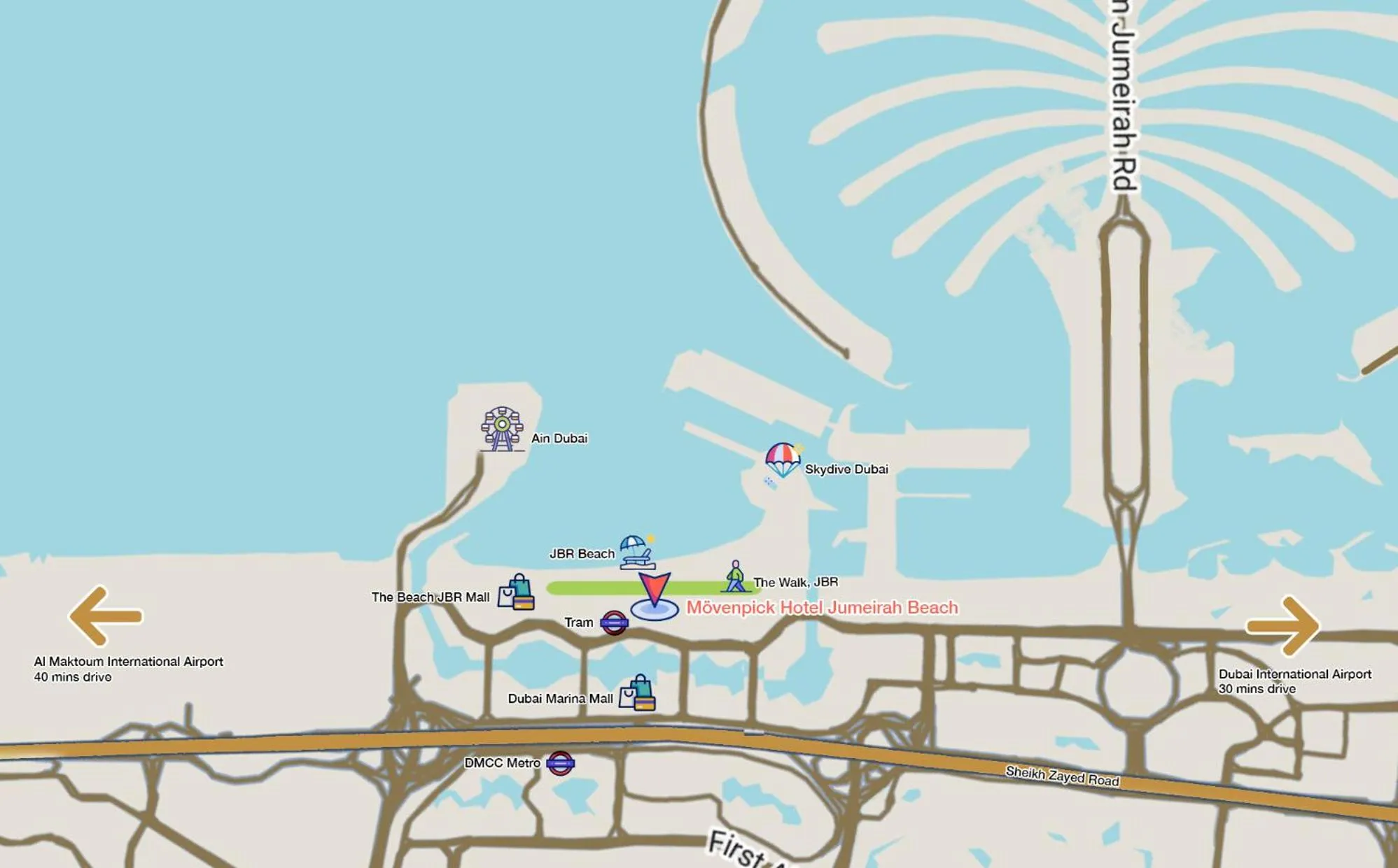 Location in Mövenpick Hotel Jumeirah Beach