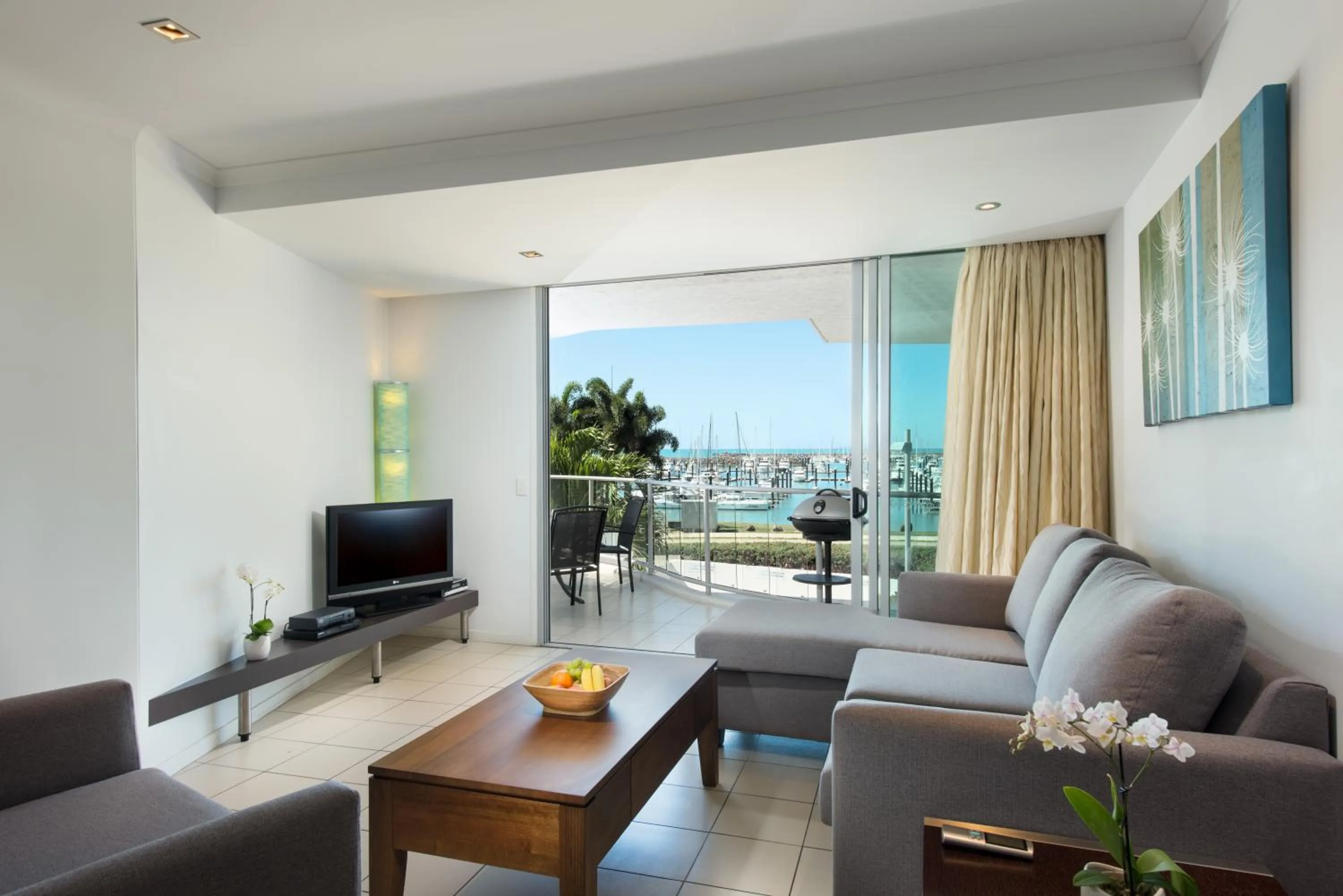 Living room in at Marina Shores
