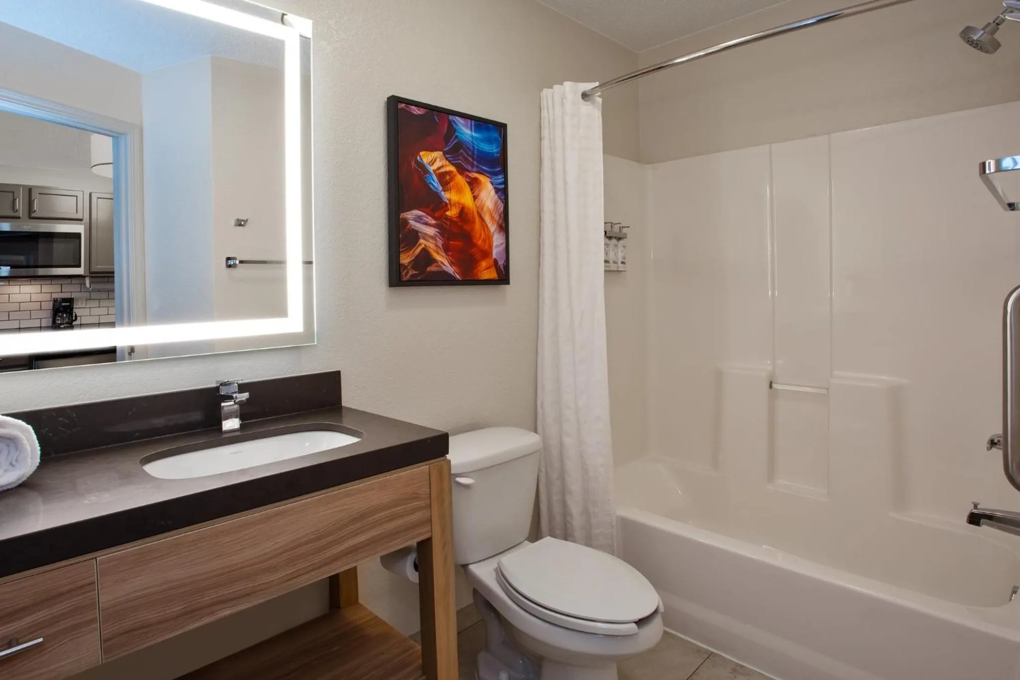 Bathroom in Candlewood Suites Kenosha - Pleasant Prairie by IHG