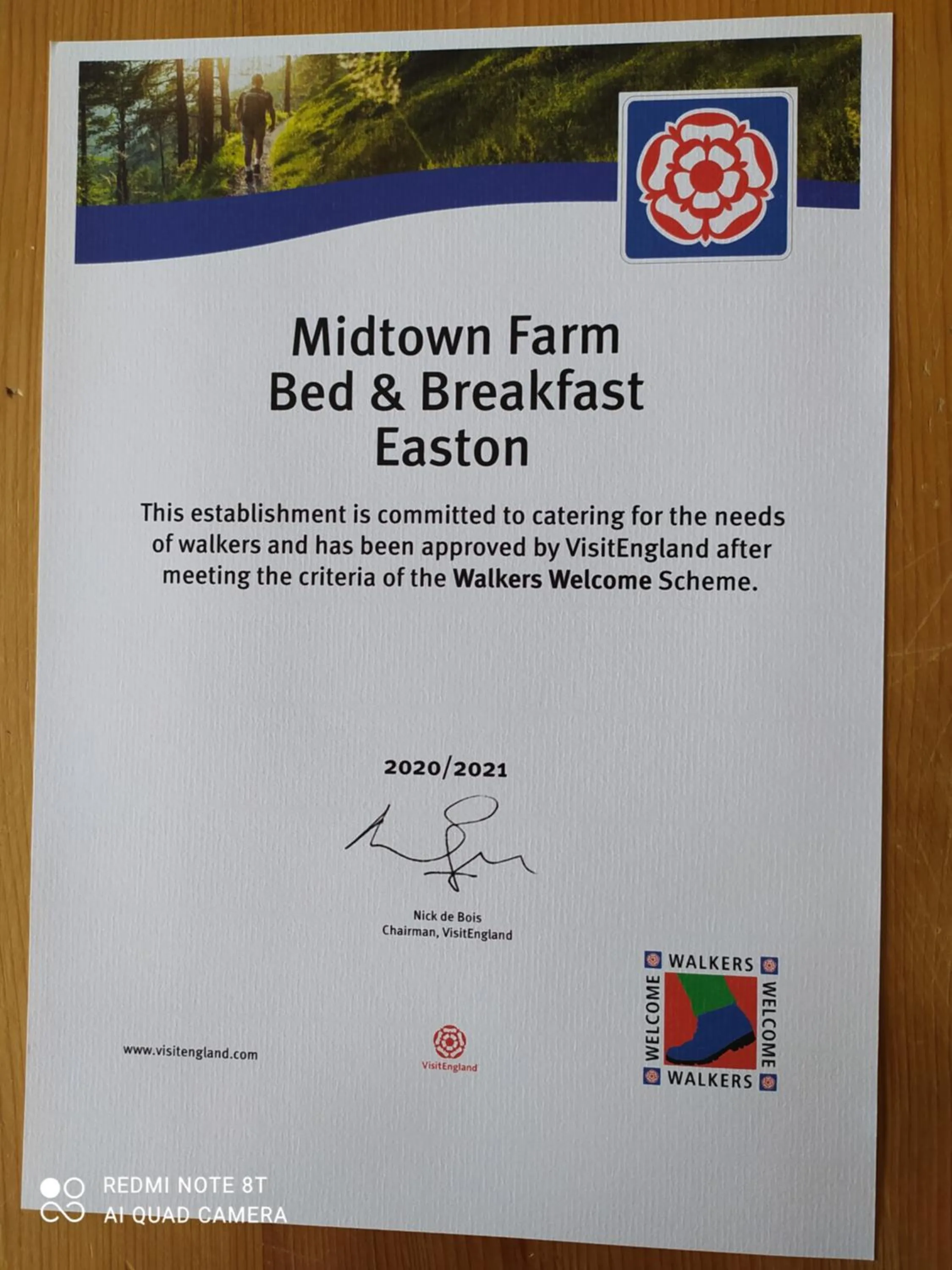 Certificate/Award in Midtown Farm Bed & Breakfast