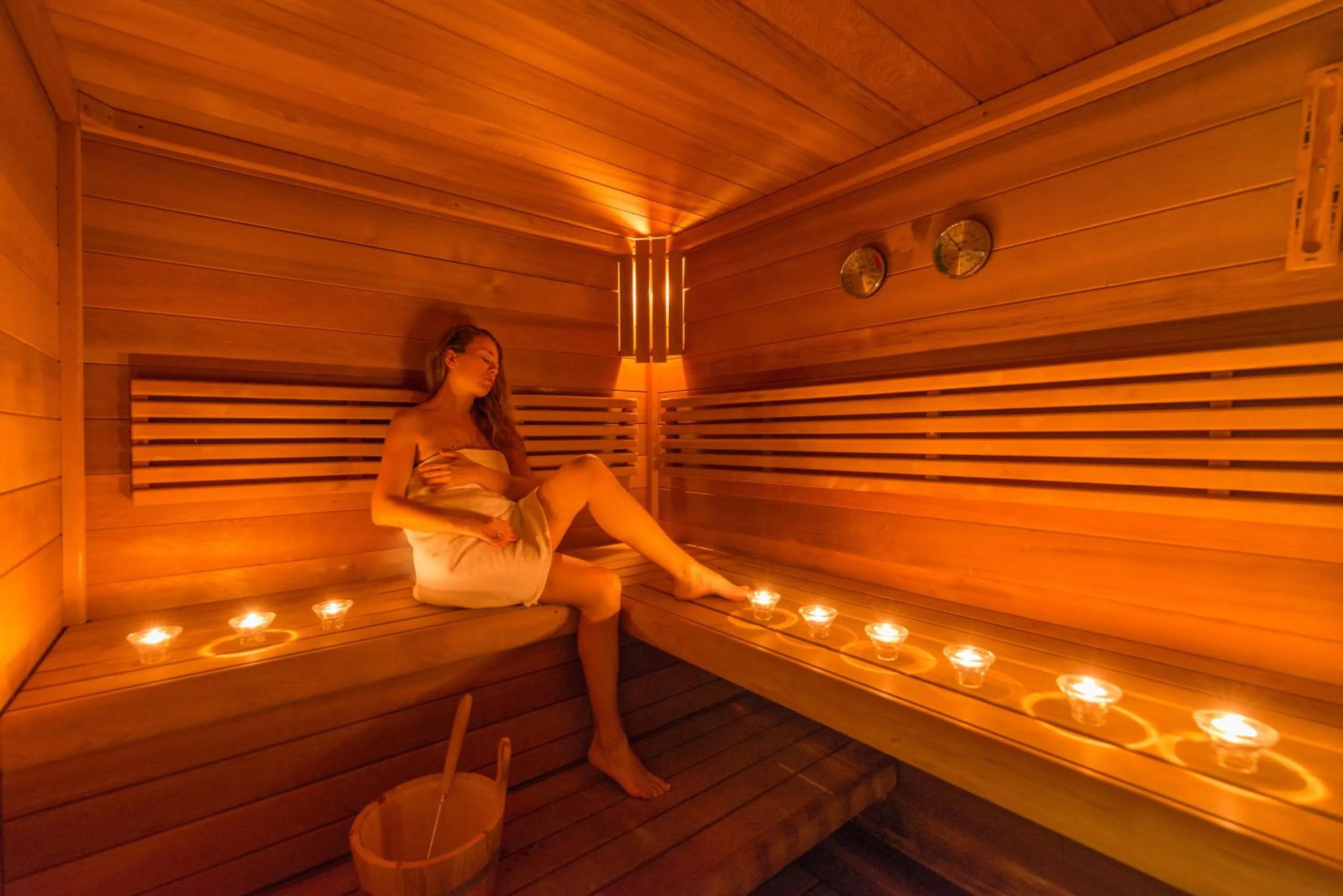 Sauna in Salvator Villas & Spa Hotel