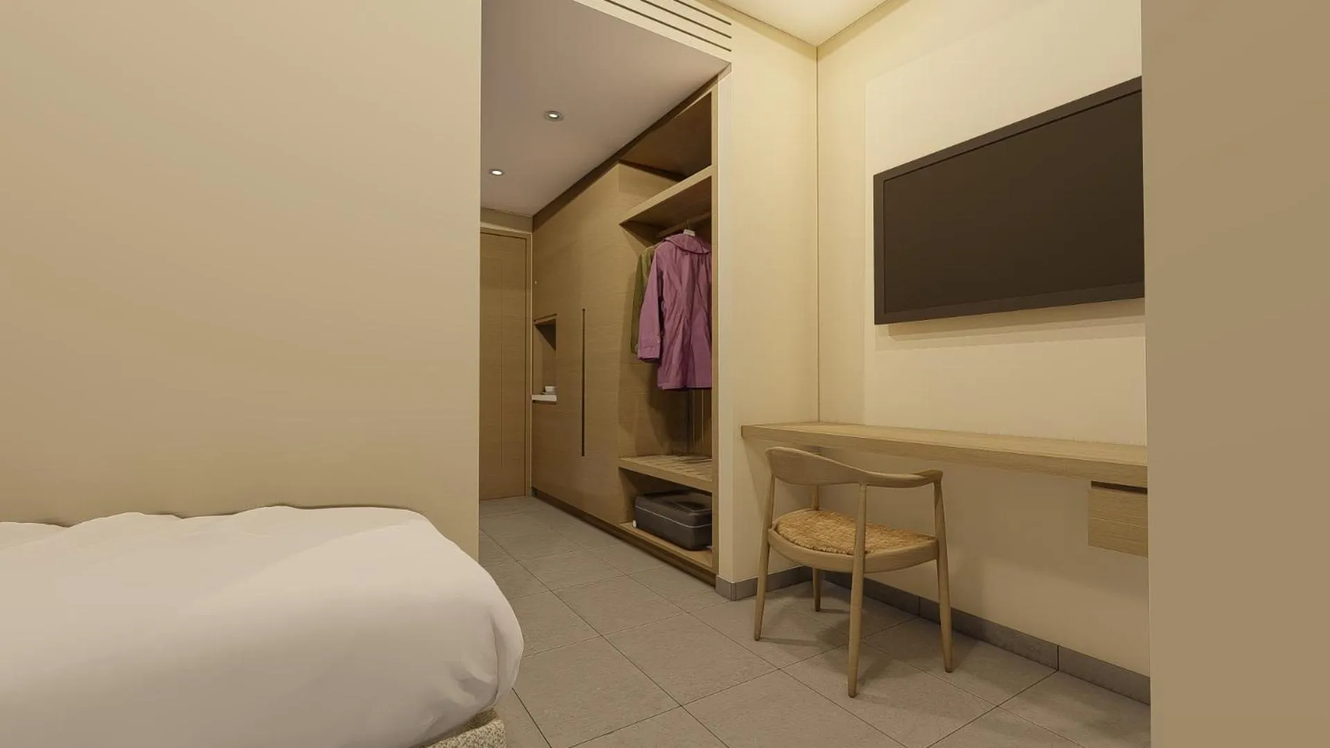 wardrobe, Bed in Apollonion Asterias Resort and Spa