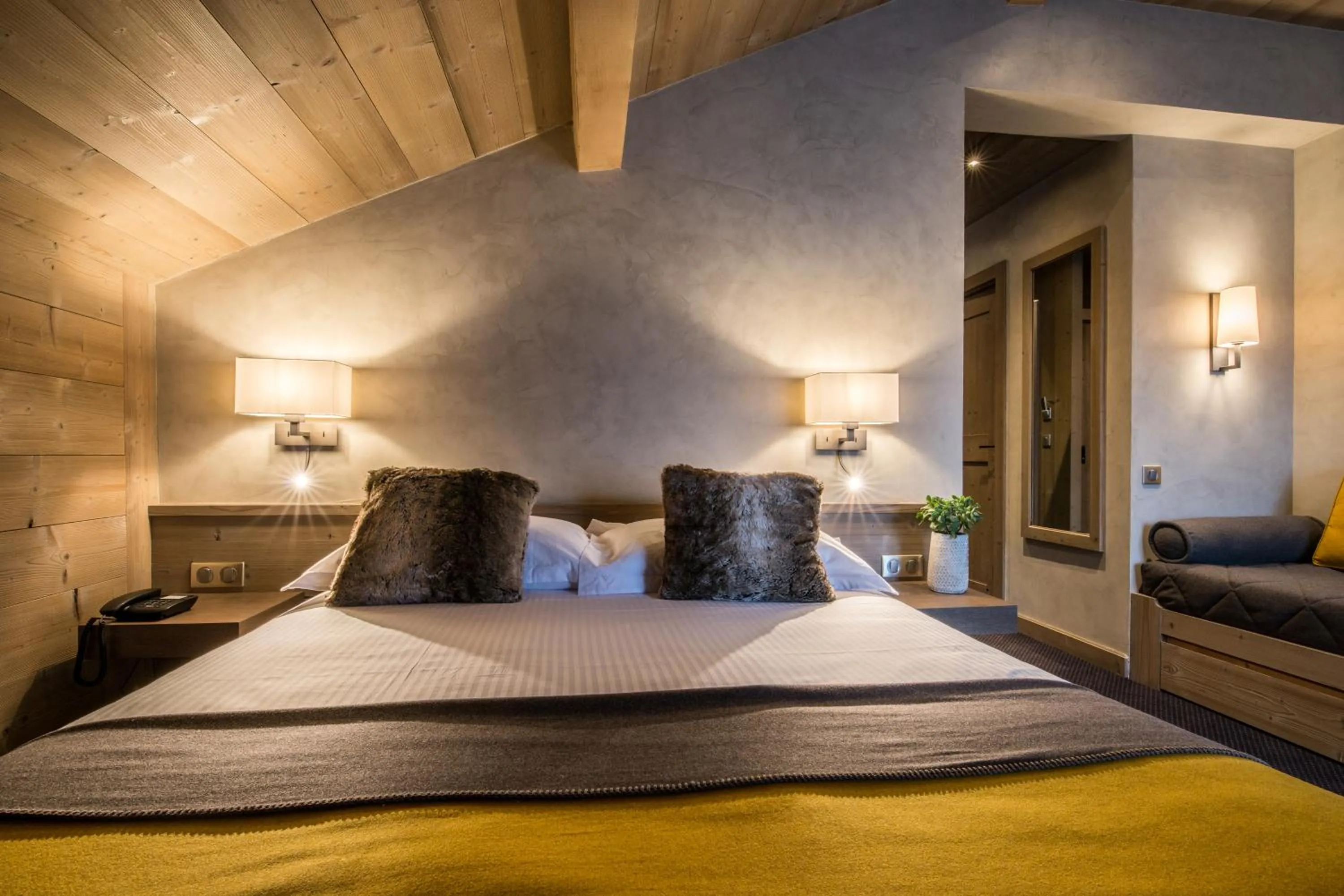 Bed in Hotel Le Samoyede