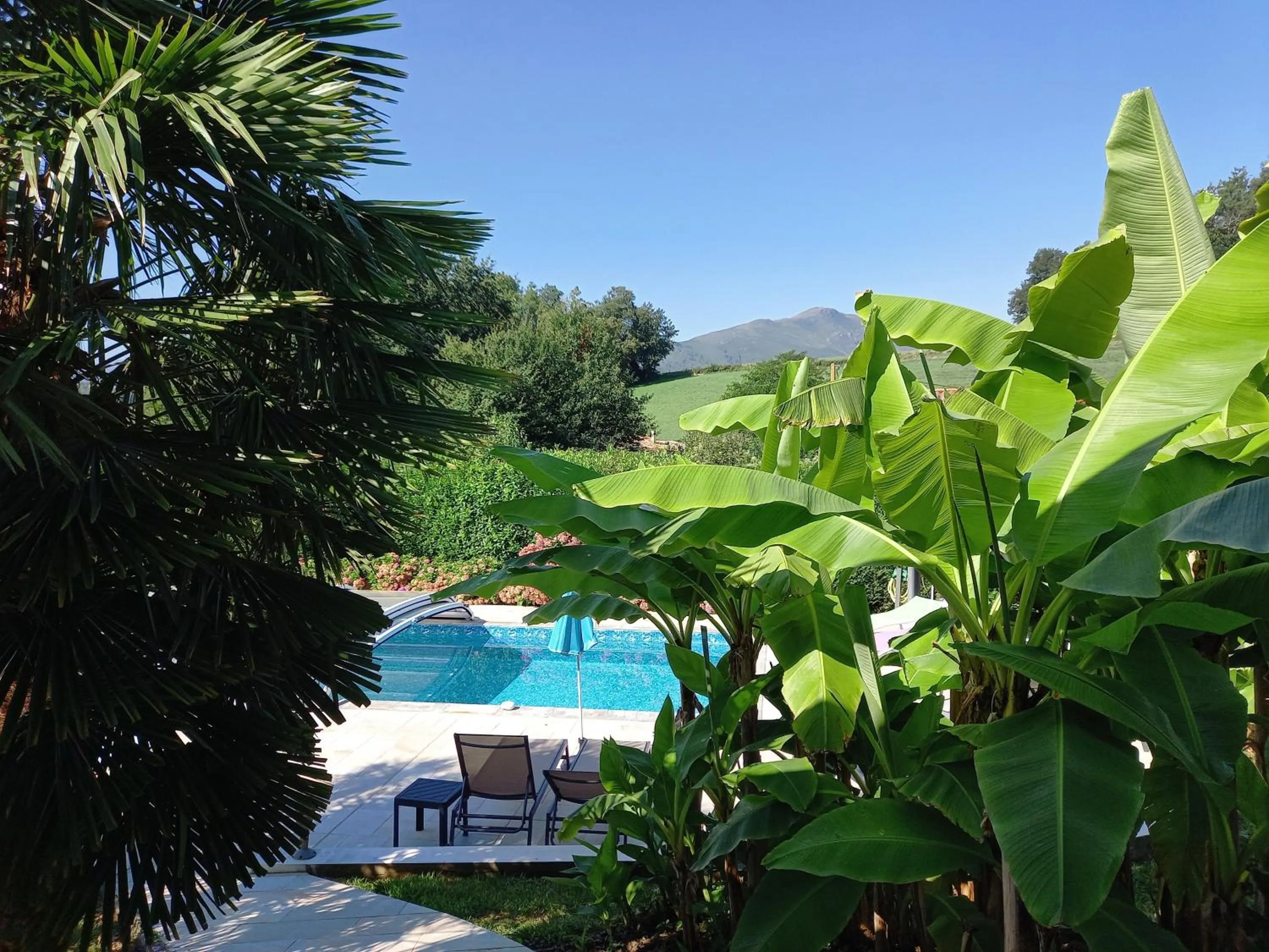 Pool view in Villa Goxoki avec piscine Saint Jean Pied de Port